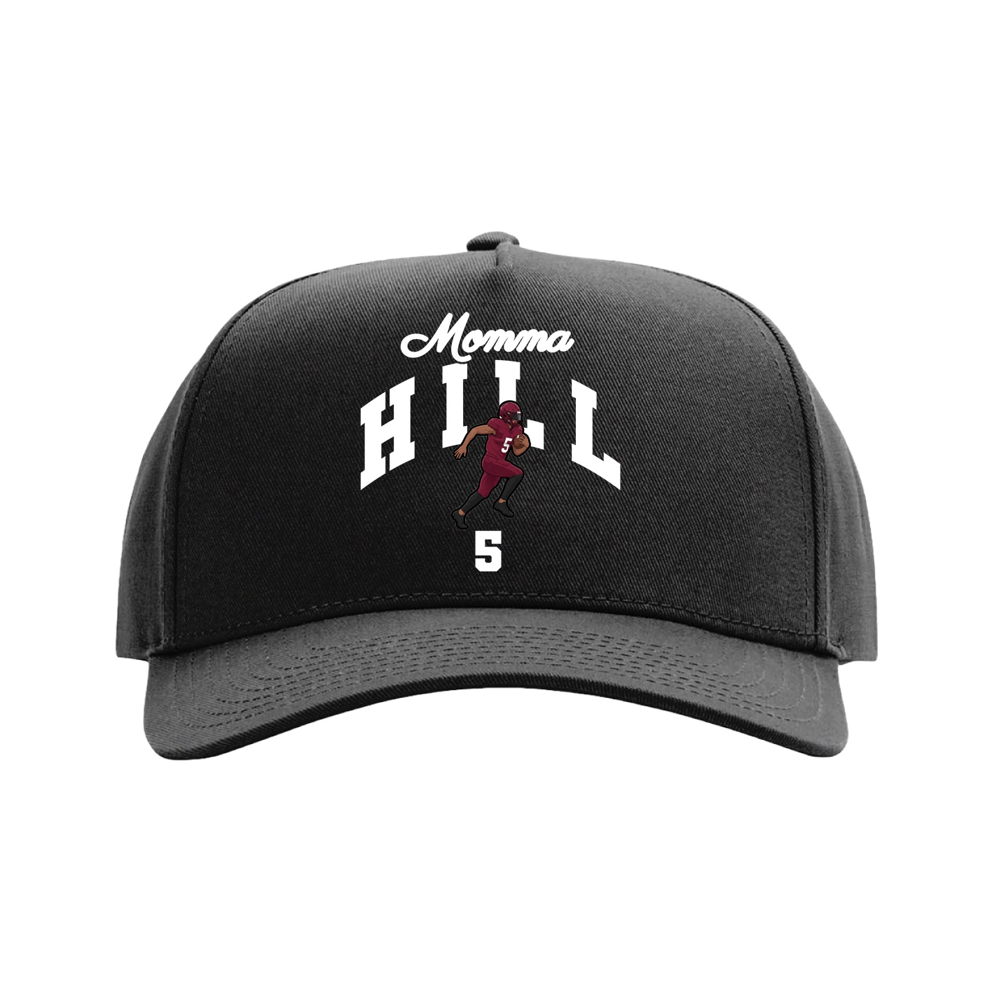 Full Fabric Five-Panel Champ Cap — Mothers Day Arch in Black