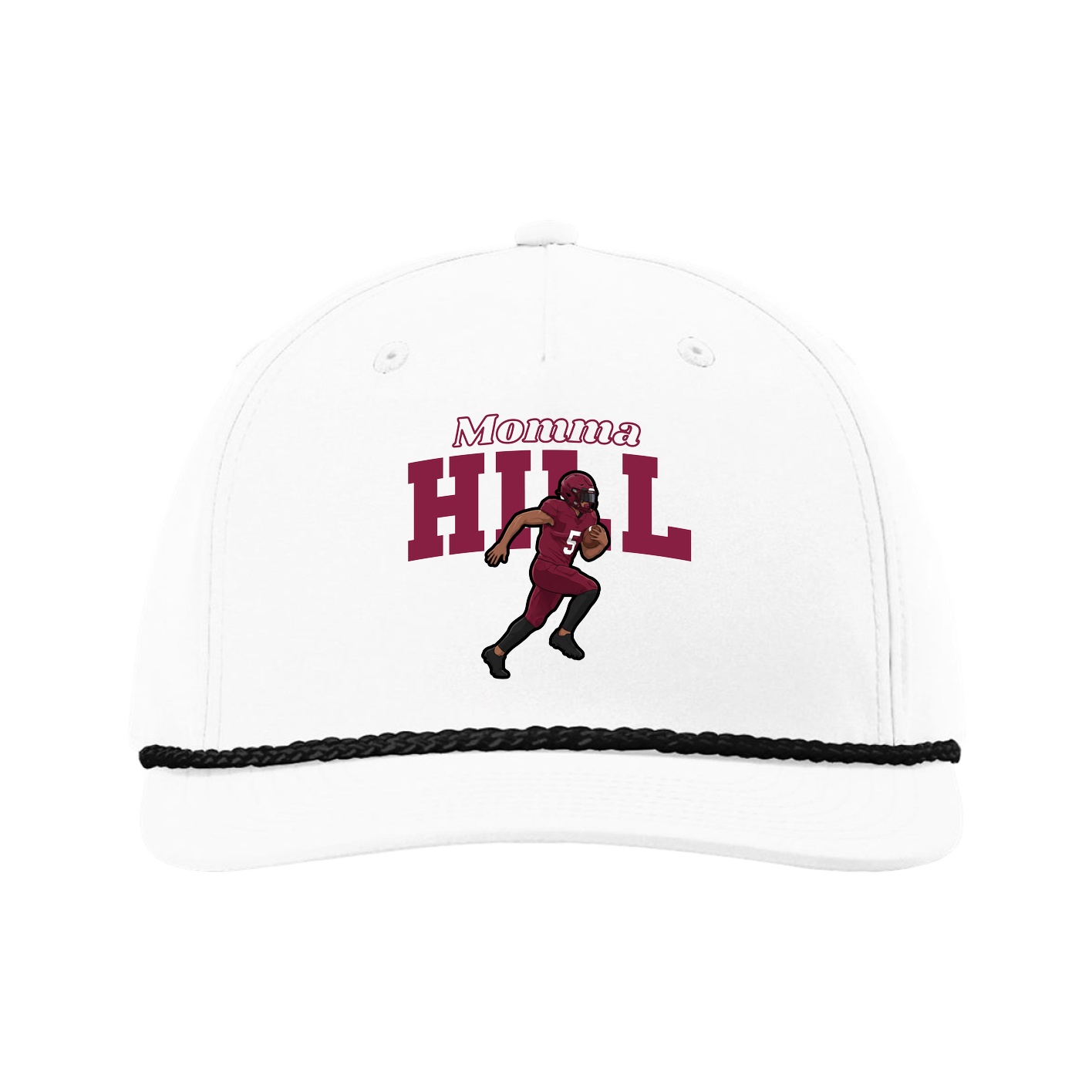 Five-Panel Classic Rope Cap — Mothers Day Block in White