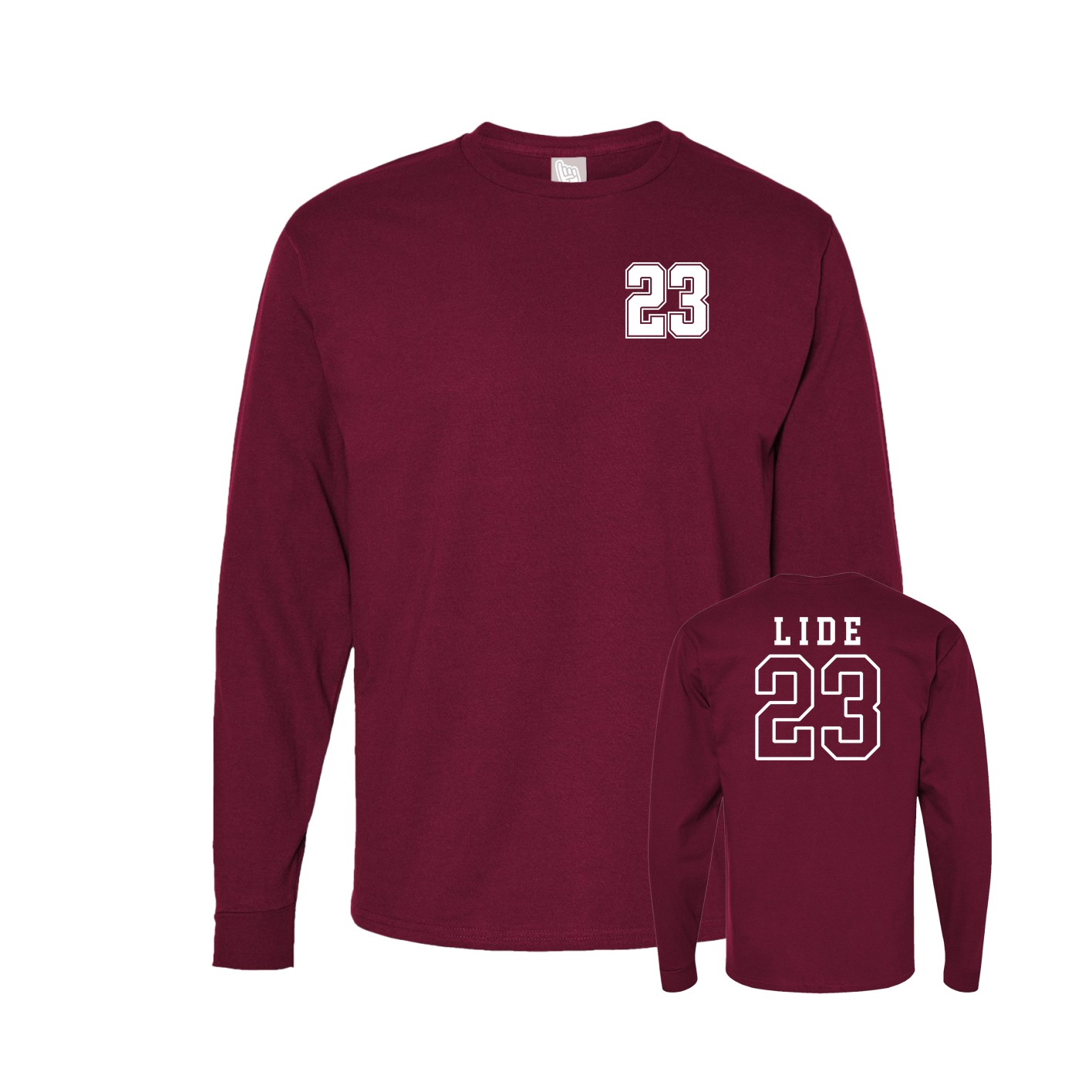 Long Sleeve Tee — Chest Back in Cardinal