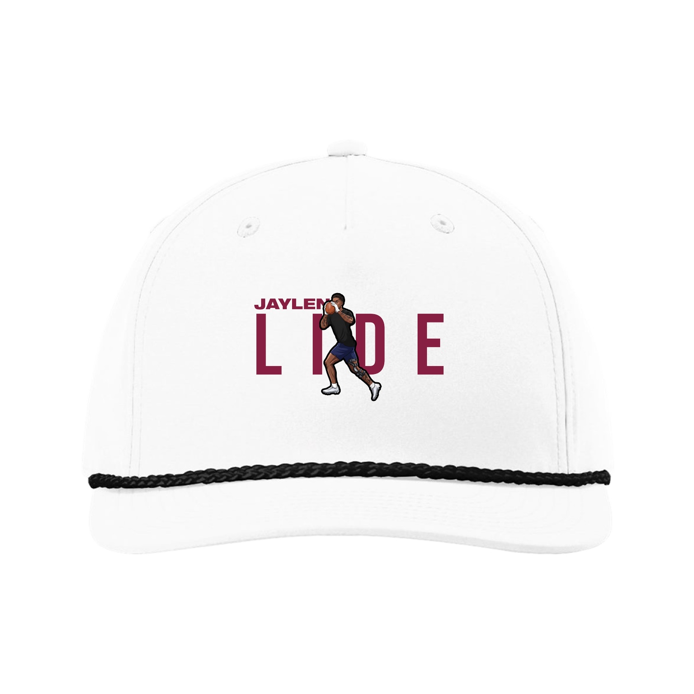 Five-Panel Classic Rope Cap — Player Name in White