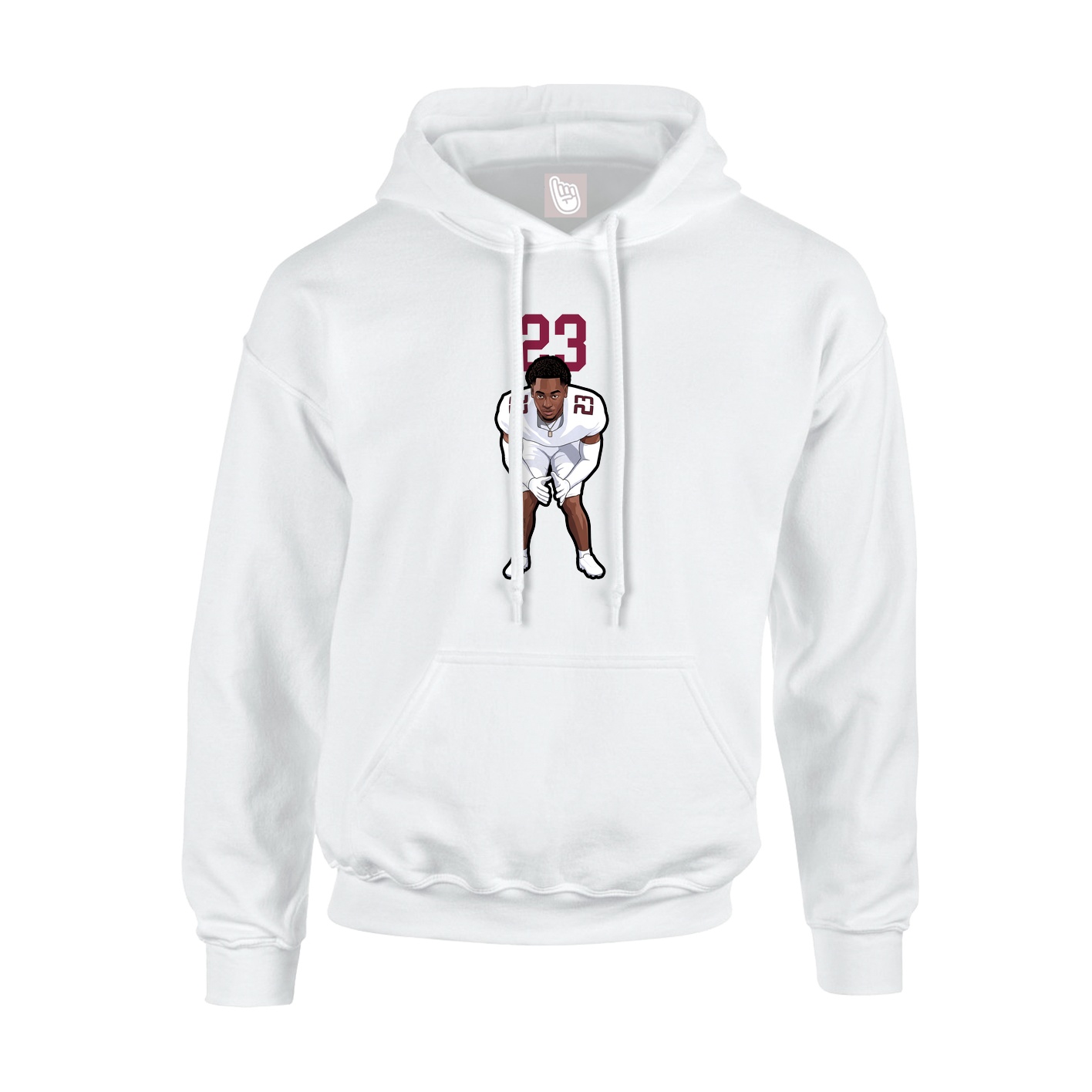 Youth Hoodie — Number Top in White