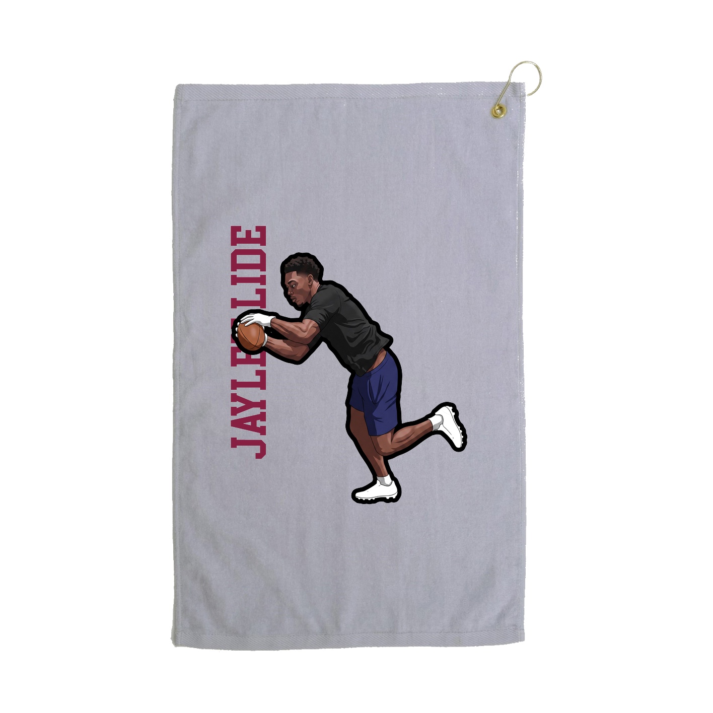 Golf Towel — Name Vertical in Grey