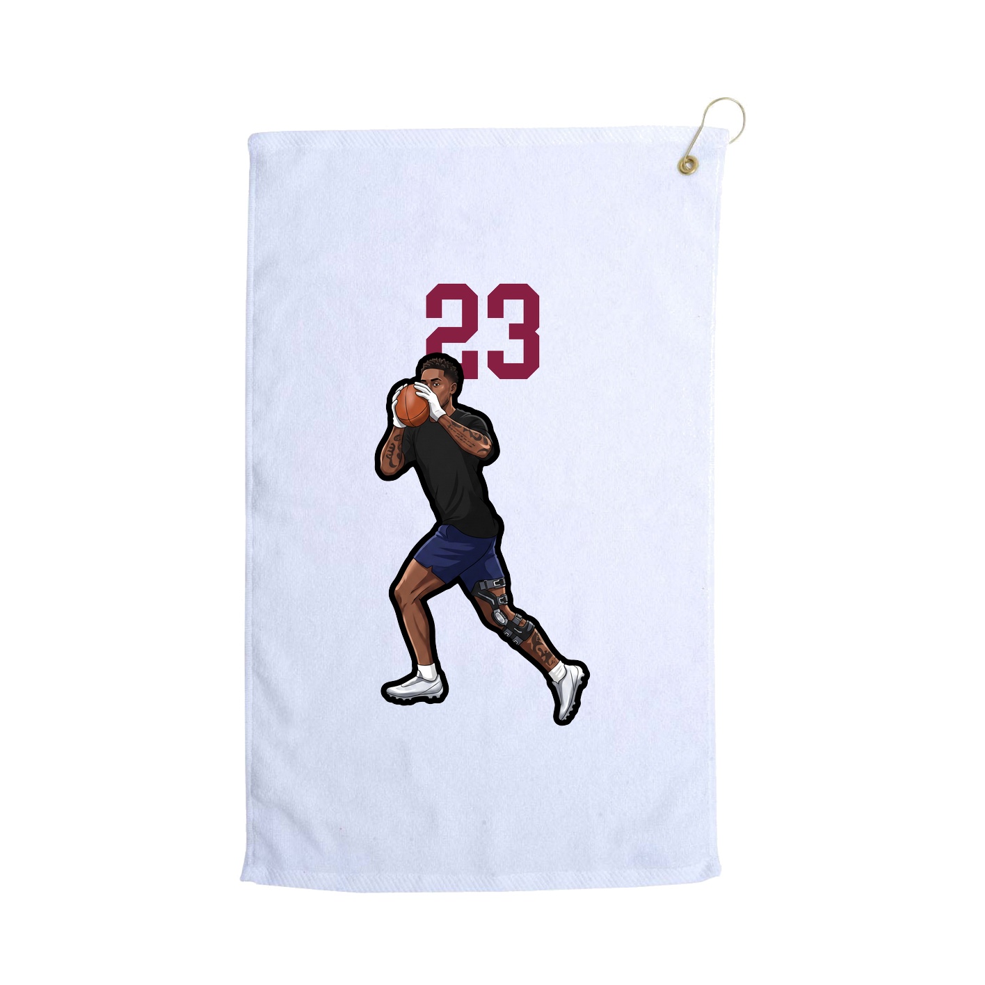 Golf Towel — Number Top in White