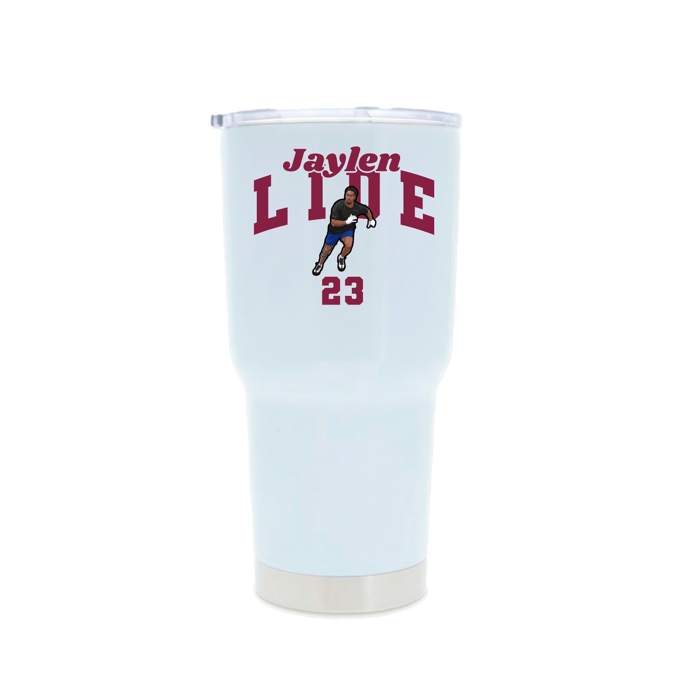 30oz Stainless Steel Tumbler — Signature Arch in White