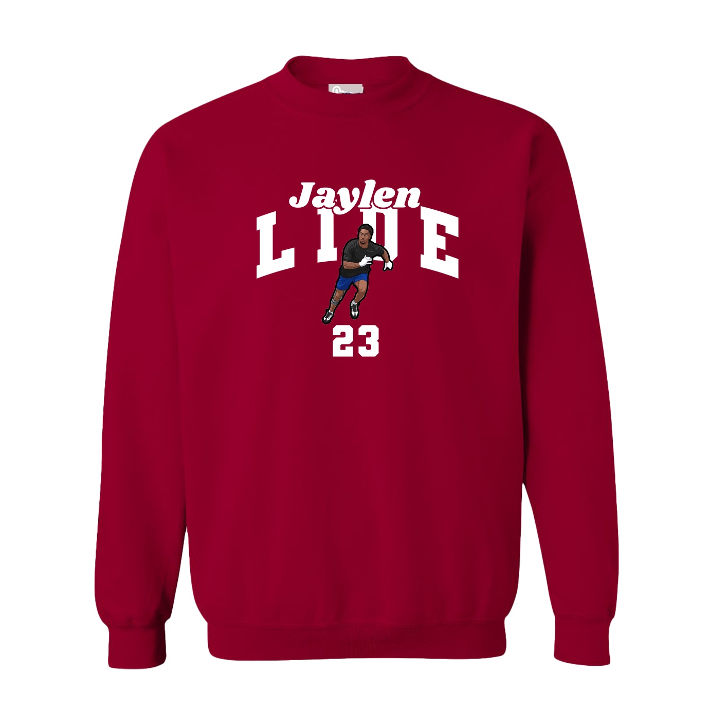 Fleece Crew — Signature Arch in Cardinal