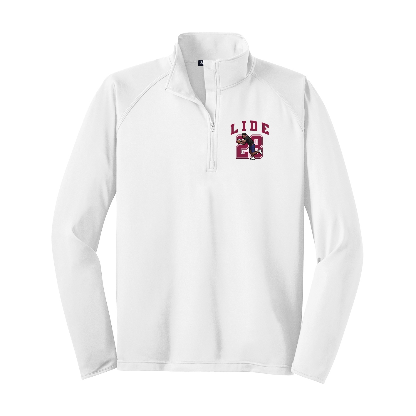 Q-Zip Pullover — Number in White