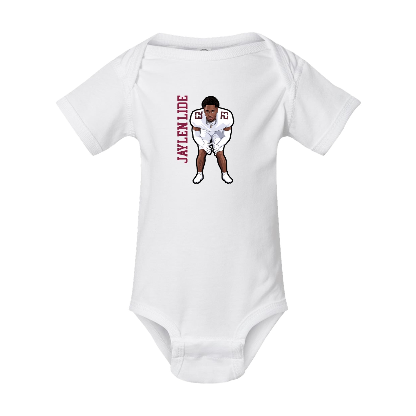 Baby Onesie — Name Vertical in White