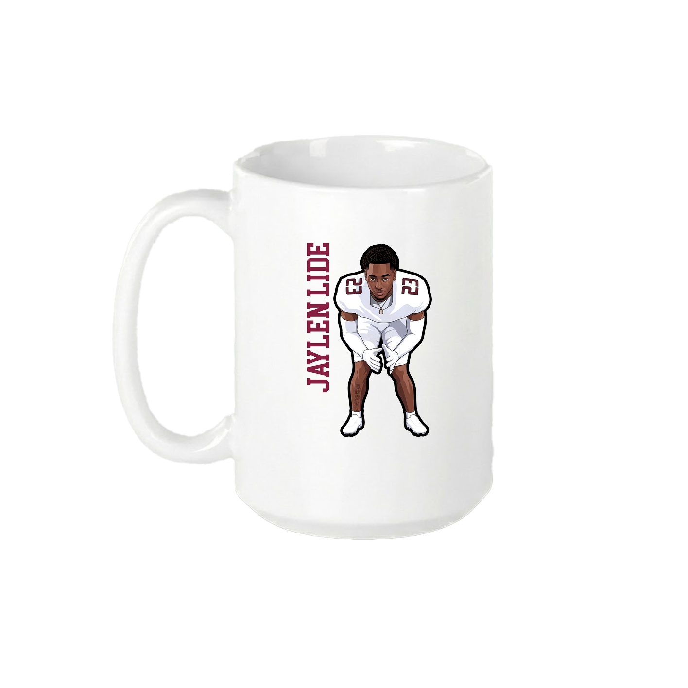 15oz Coffee Mug — Name Vertical in White