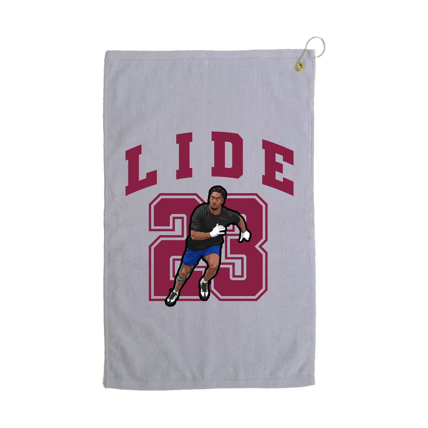 Golf Towel — Number in Grey