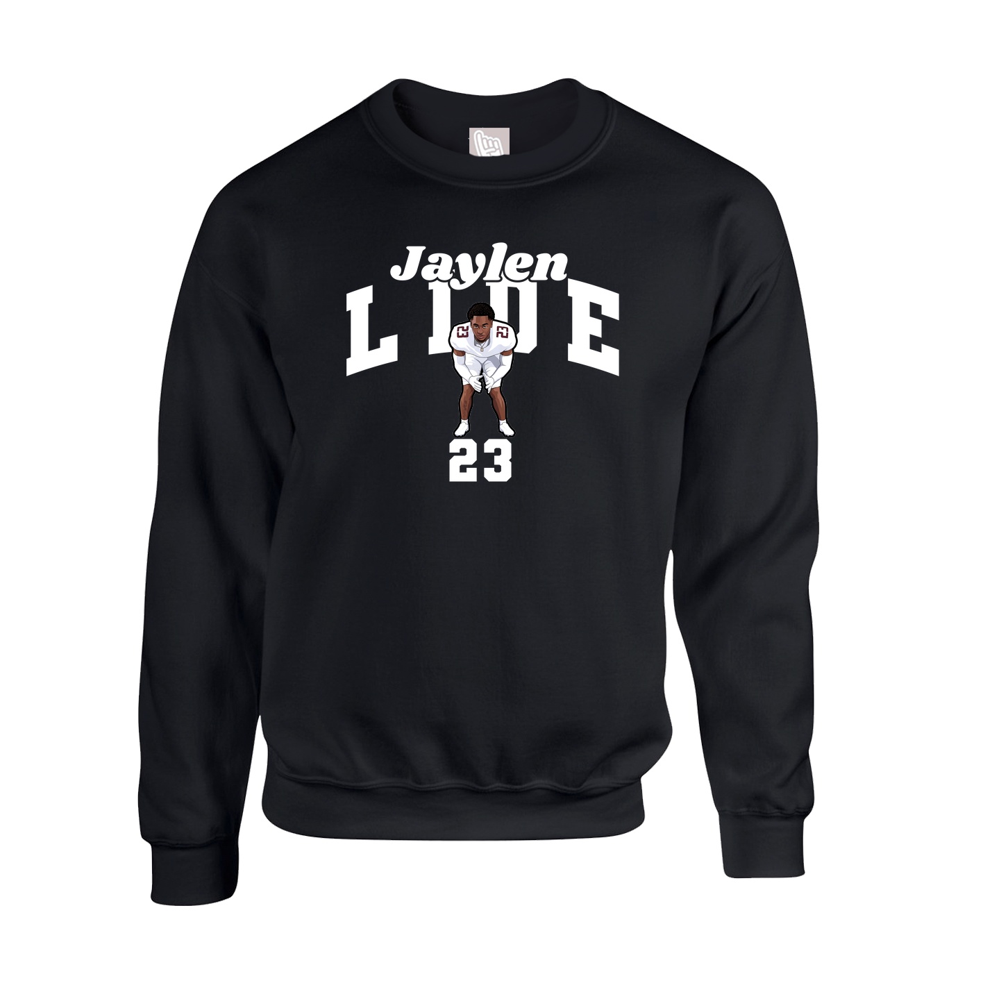 Fleece Crew — Signature Arch in Black