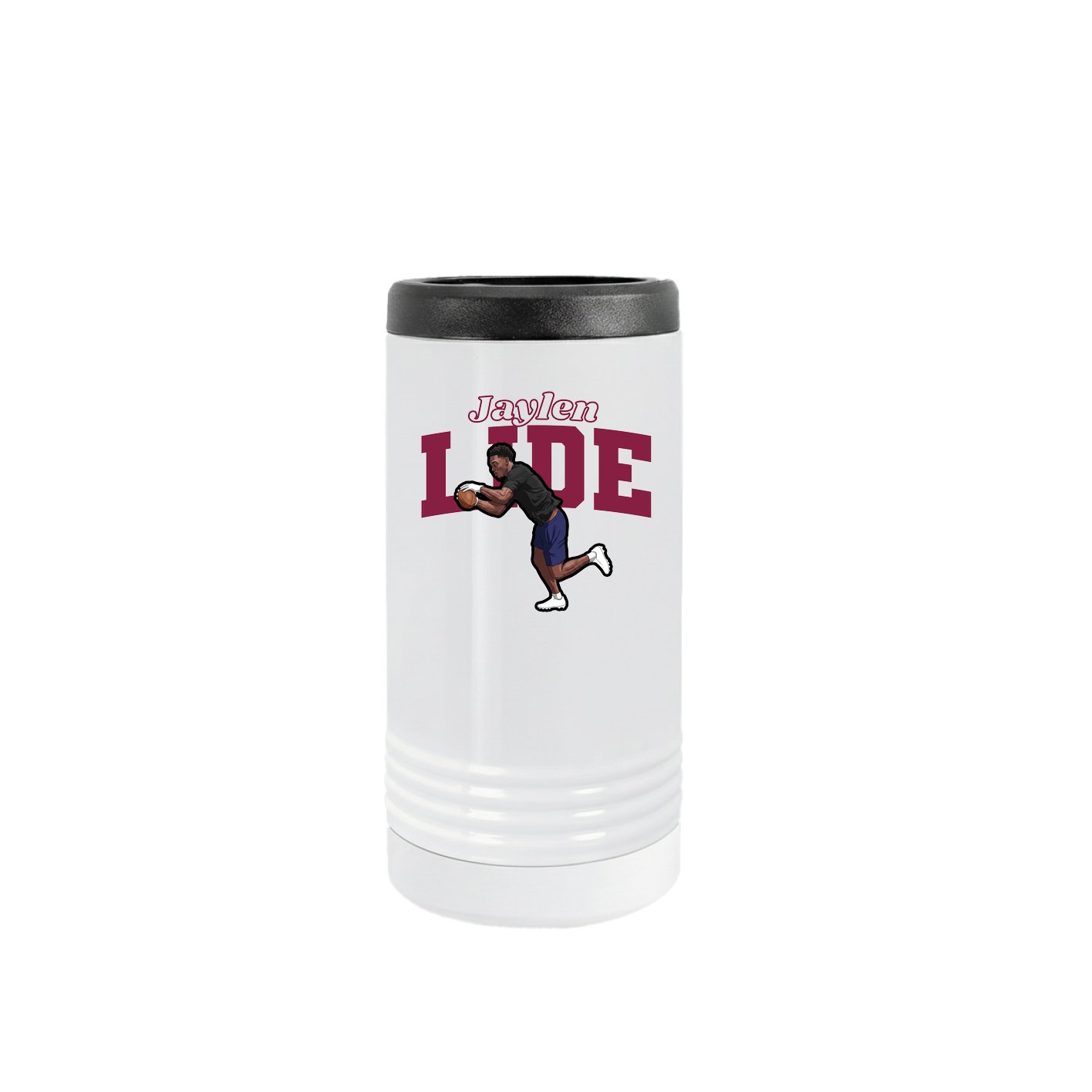 Slim Beverage Holder — Name Arch in White