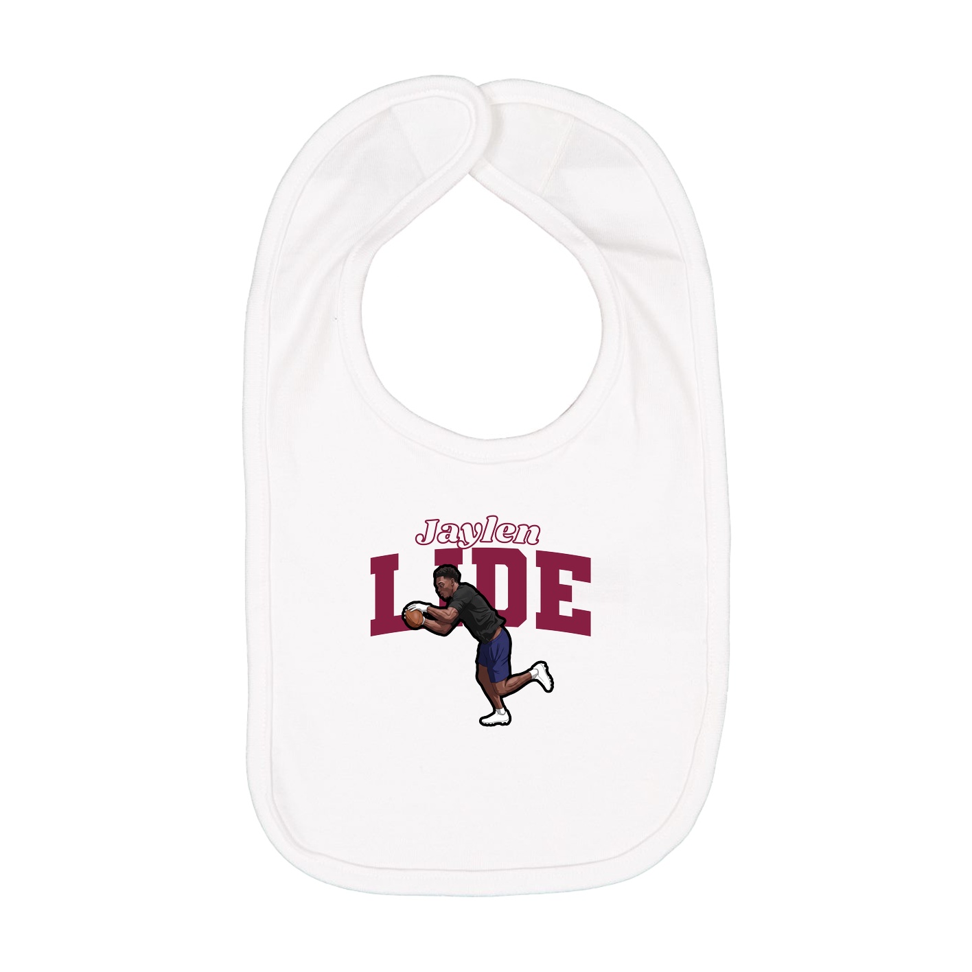 Infant Bib — Name Arch in White