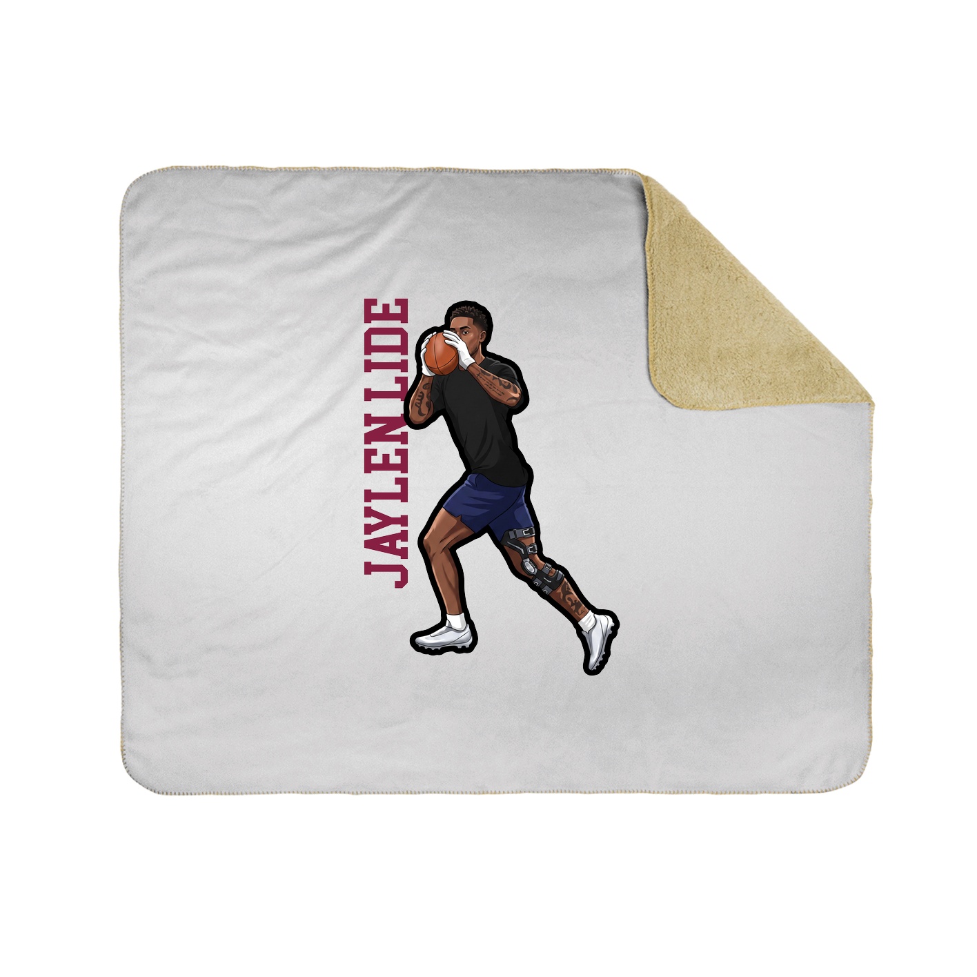 Throw Blanket — Name Vertical in White