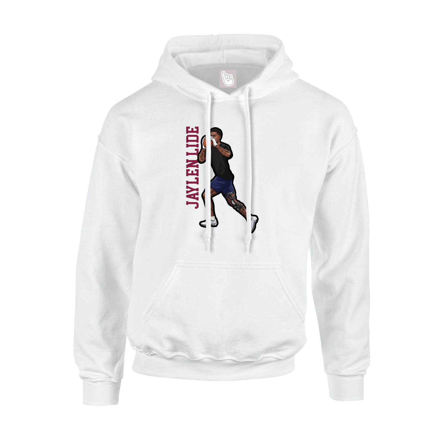 Hoodie — Name Vertical in White