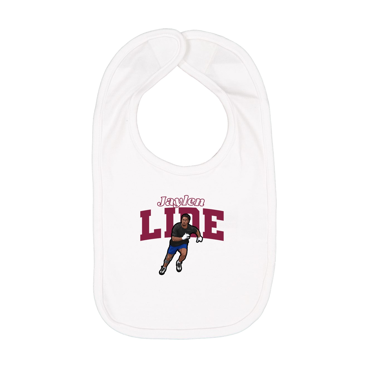Infant Bib — Name Arch in White