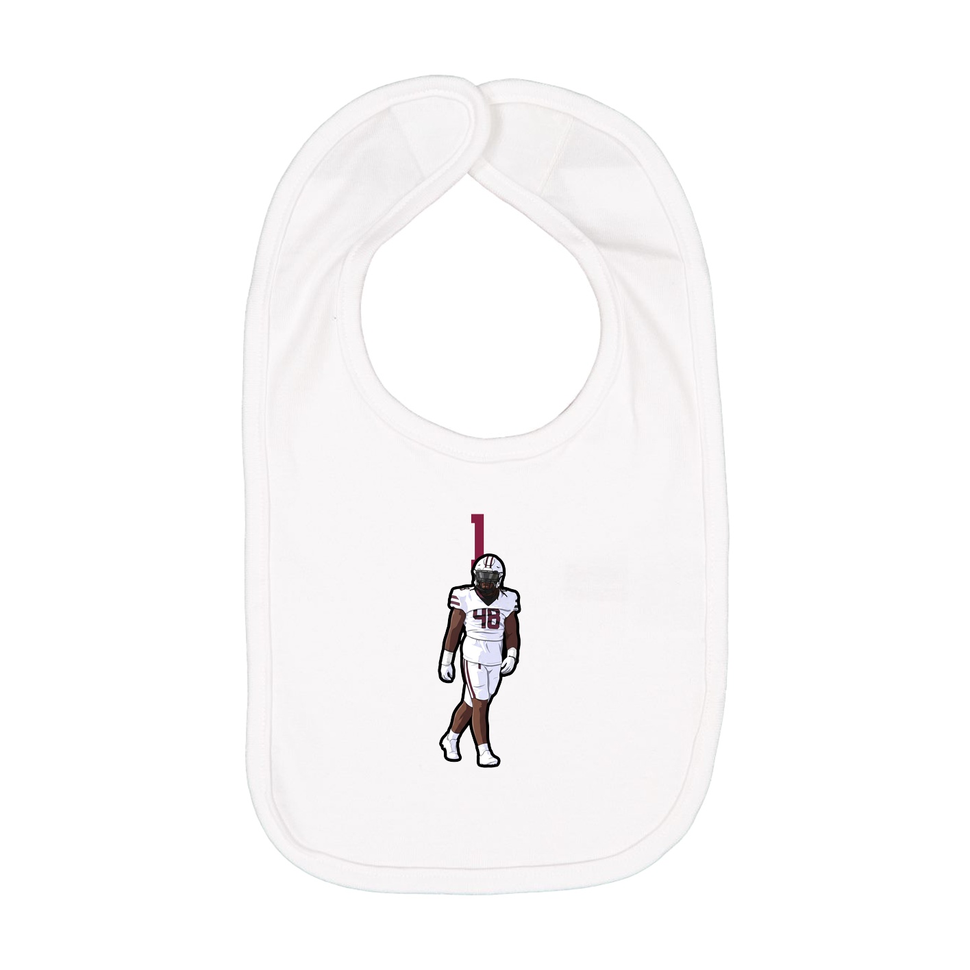 Infant Bib — Number Top in White