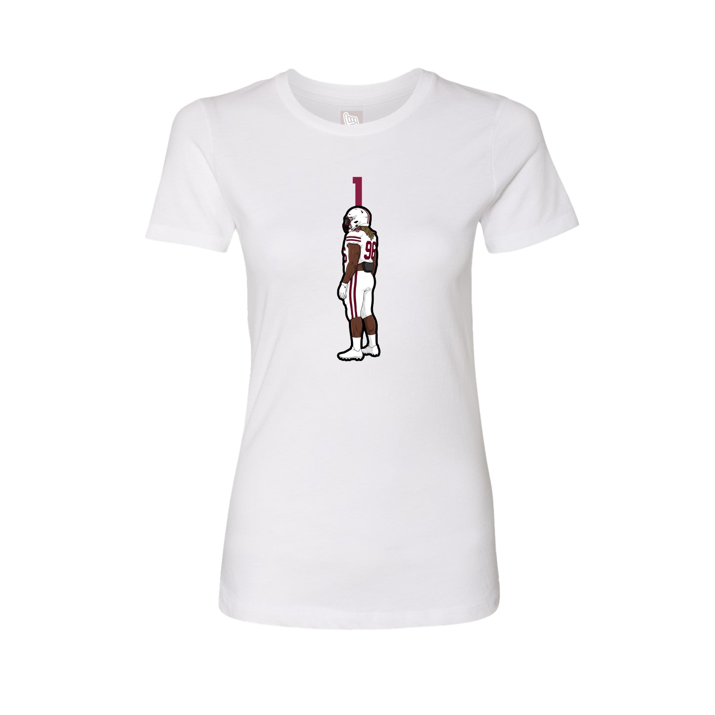 Fitted Women's Tee — Number Top in White