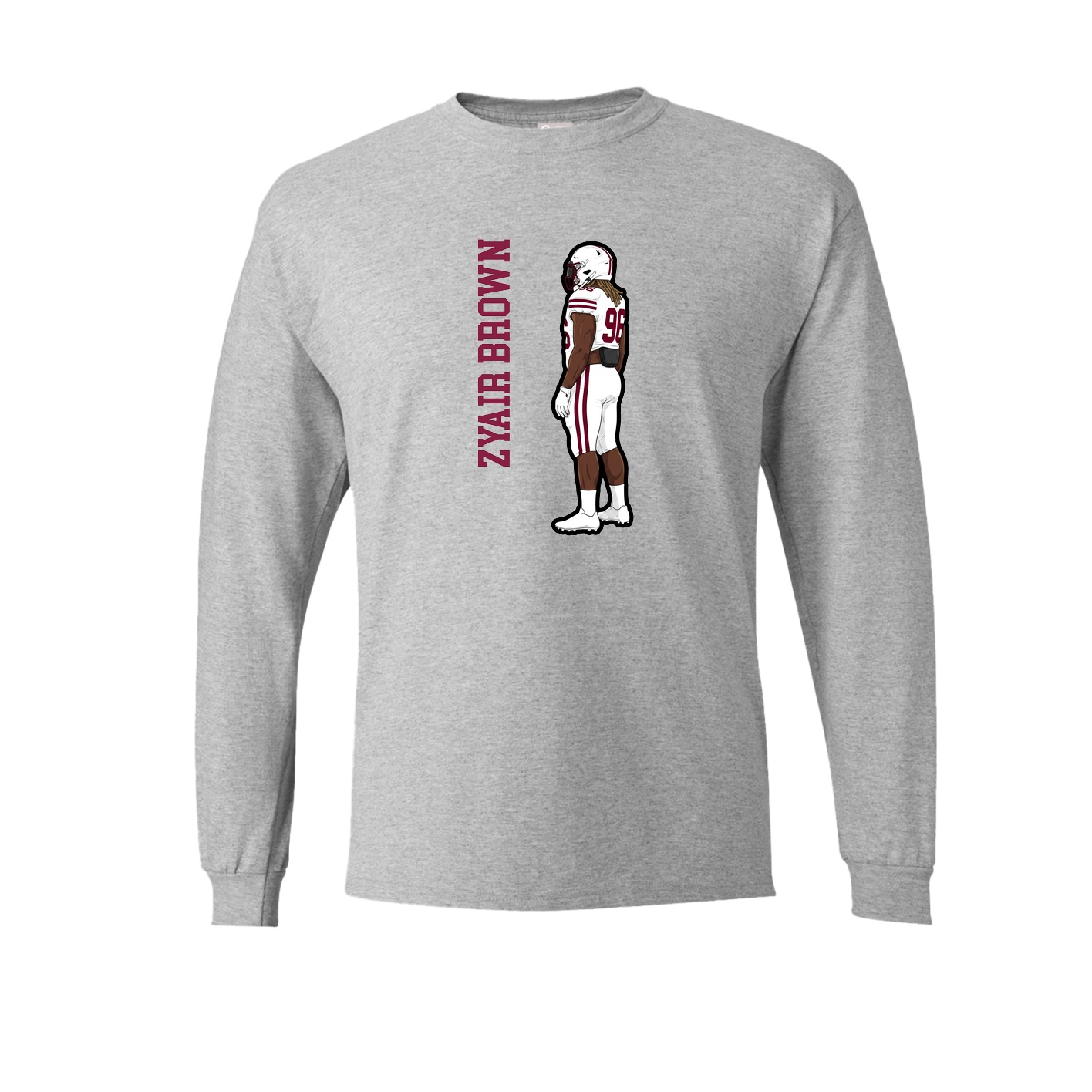 Long Sleeve Tee — Name Vertical in Grey