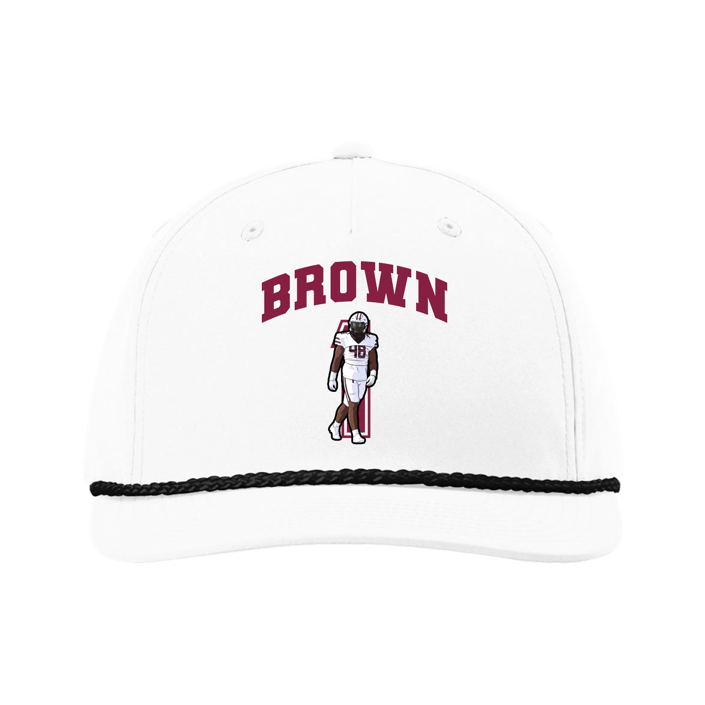 Five-Panel Classic Rope Cap — Number in White