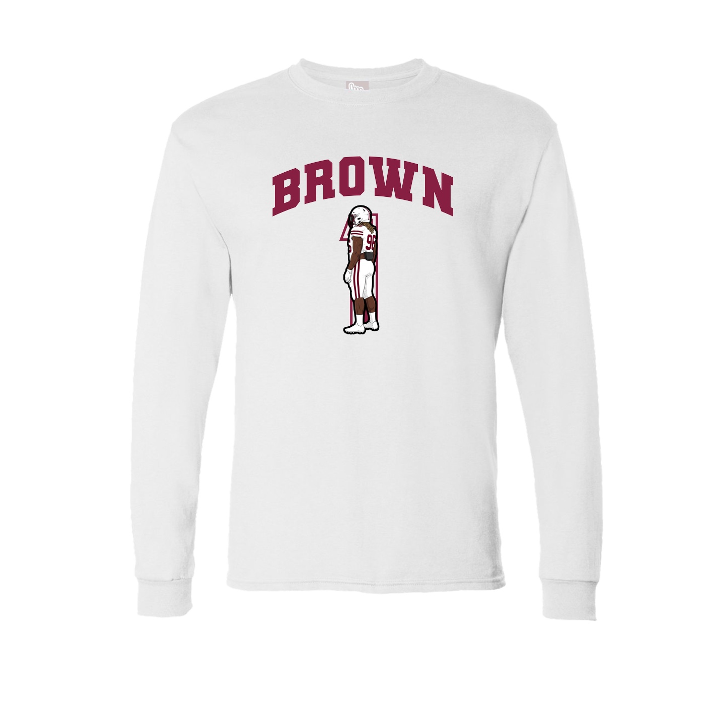Long Sleeve Tee — Number in White
