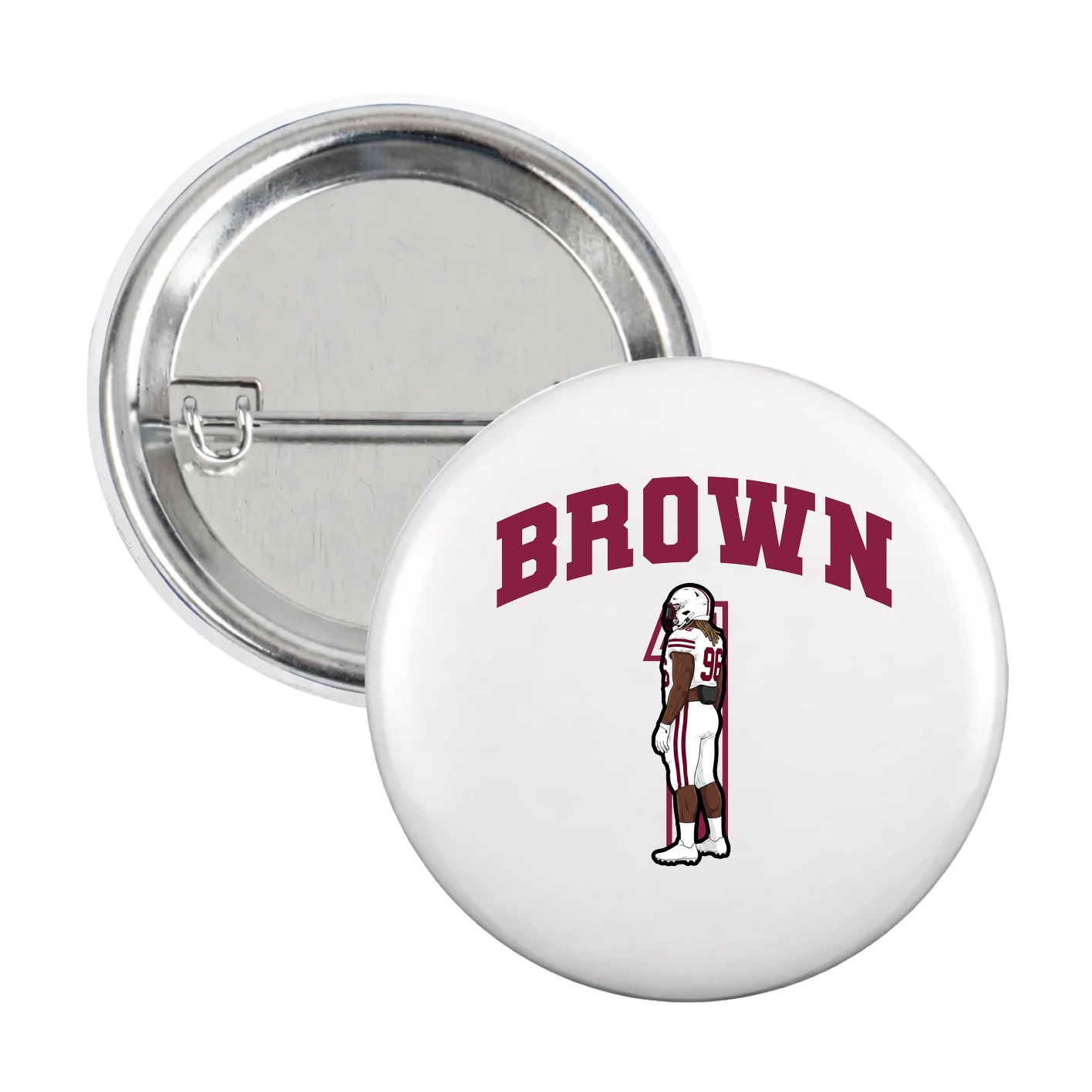 Game Day Button — Number in White