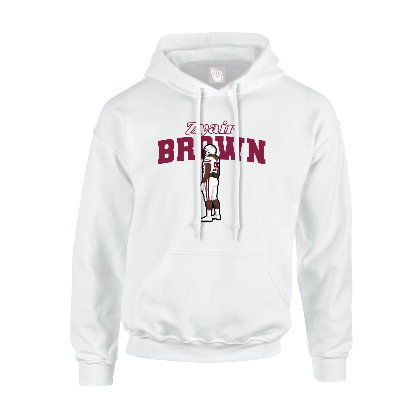 Youth Hoodie — Name Arch in White