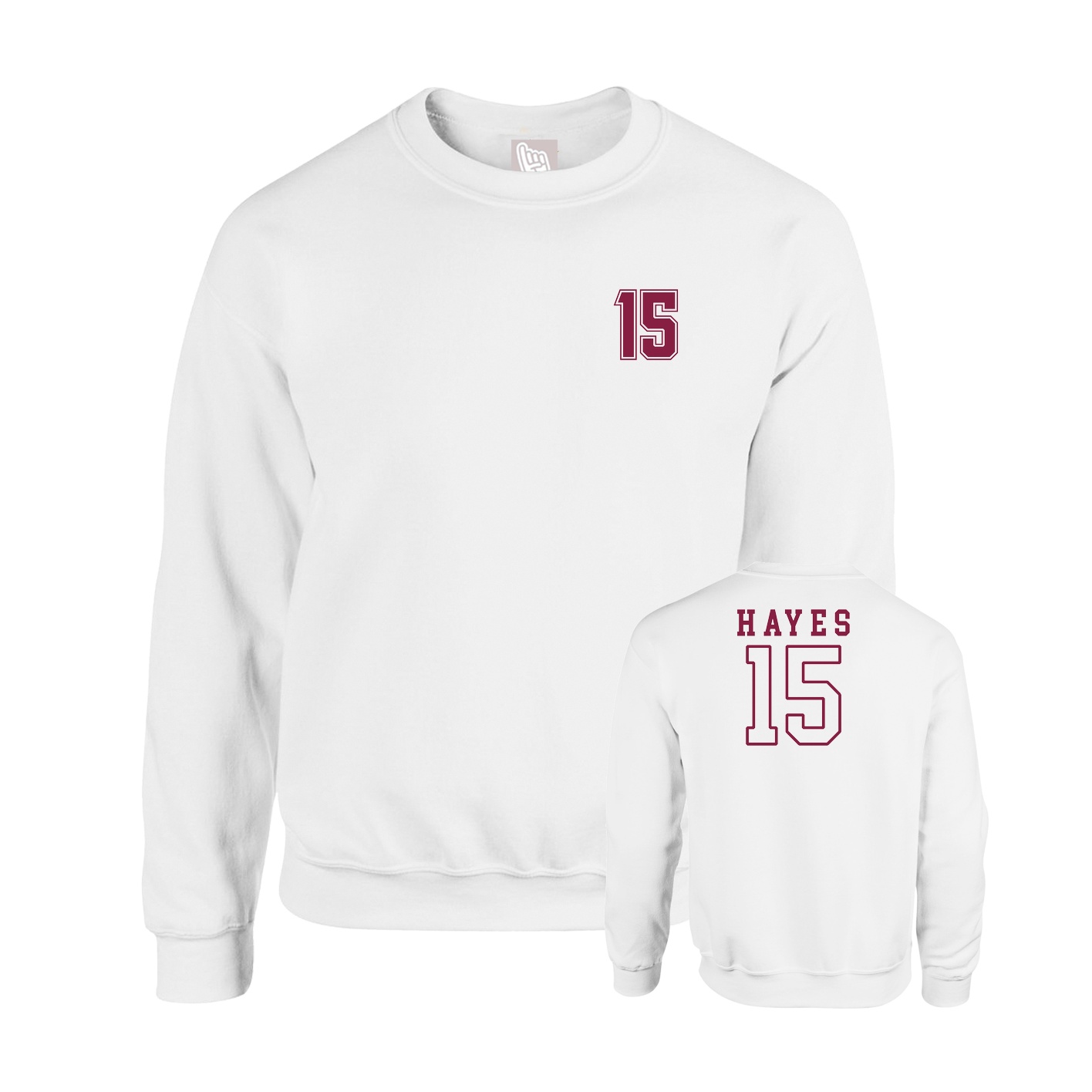 Fleece Crew — Chest Back in White