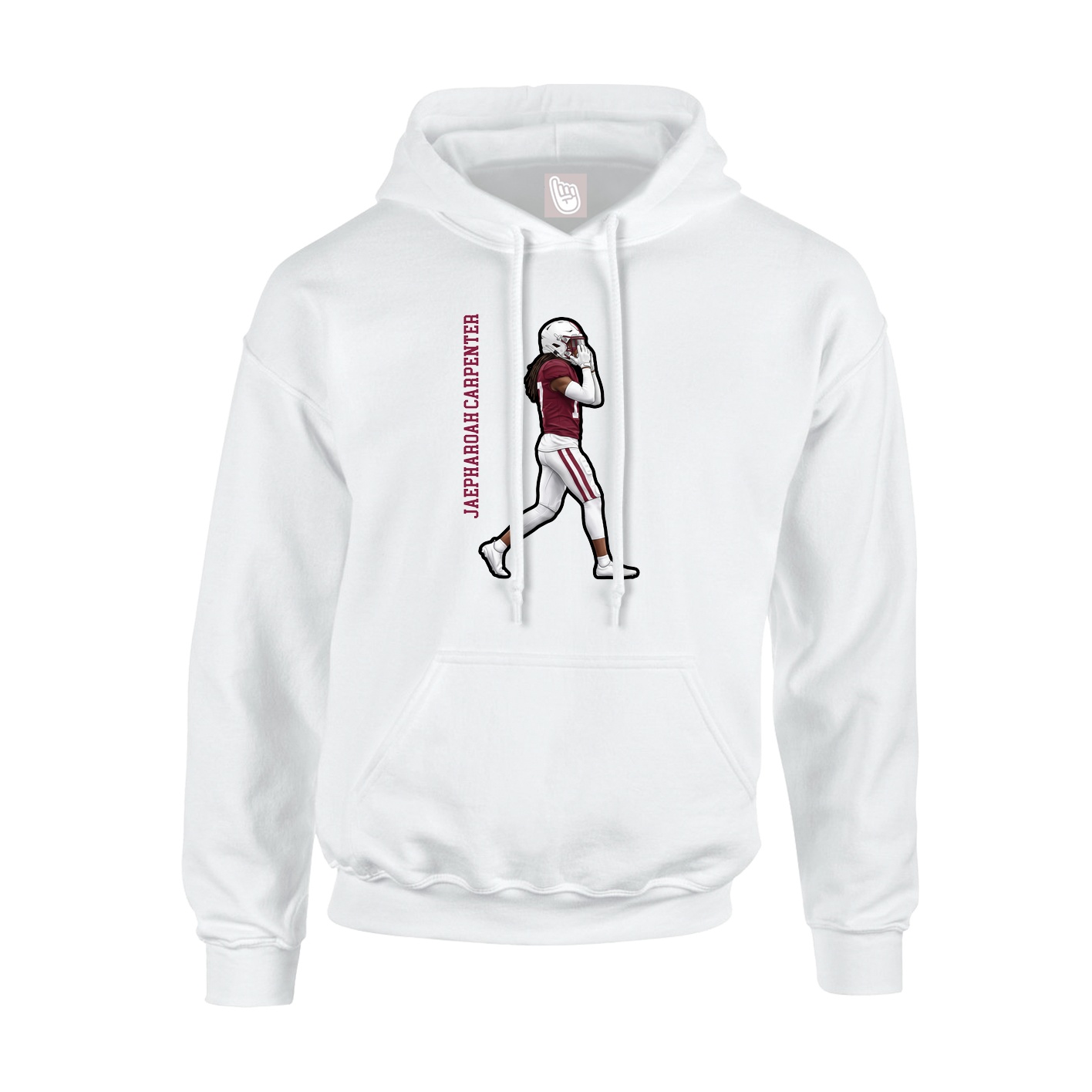 Hoodie — Name Vertical in White