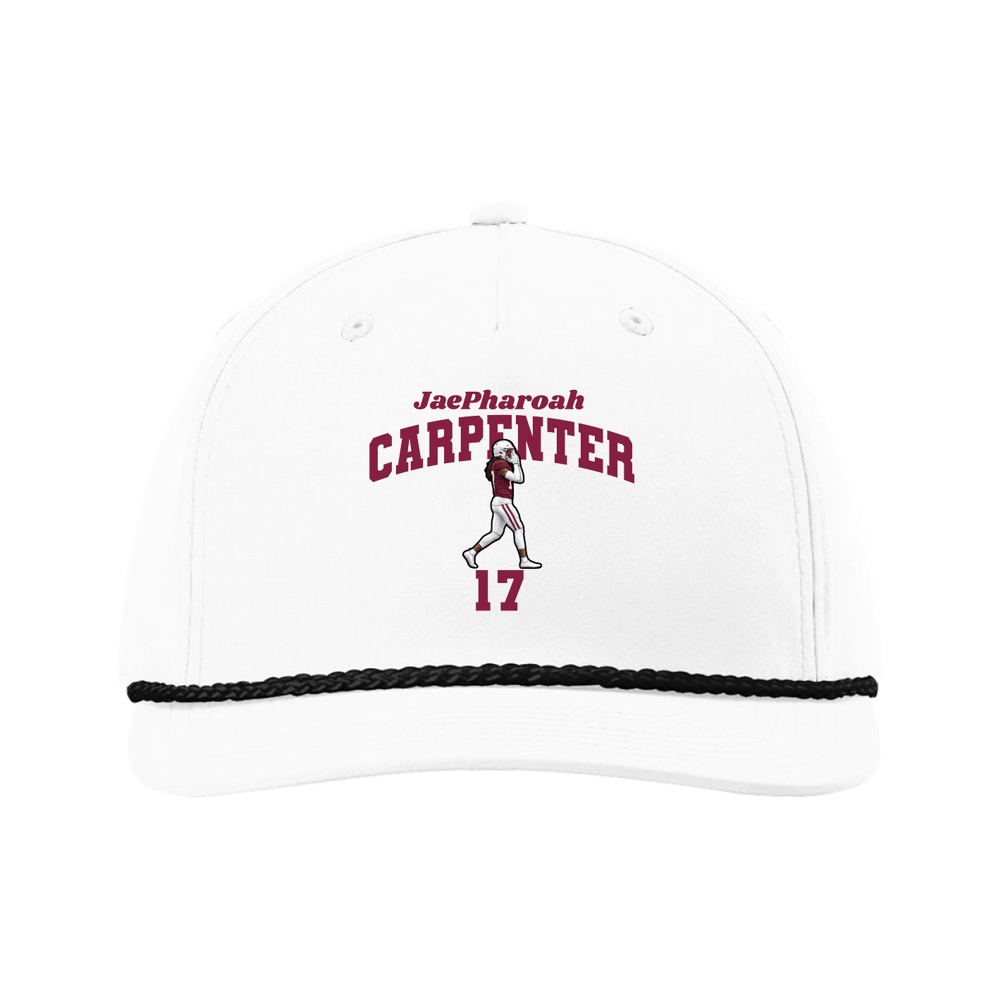 Five-Panel Classic Rope Cap — Signature Arch in White