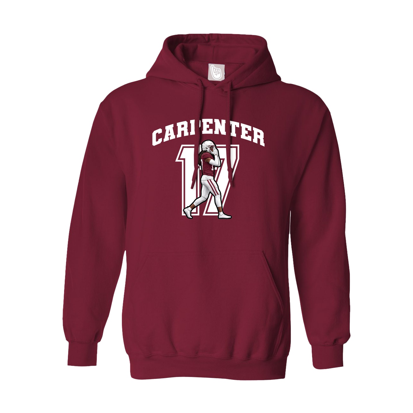 Hoodie — Number in Cardinal