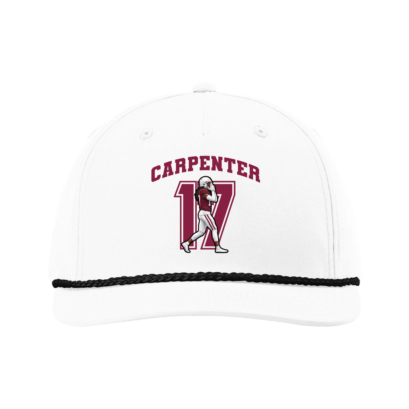 Five-Panel Classic Rope Cap — Number in White