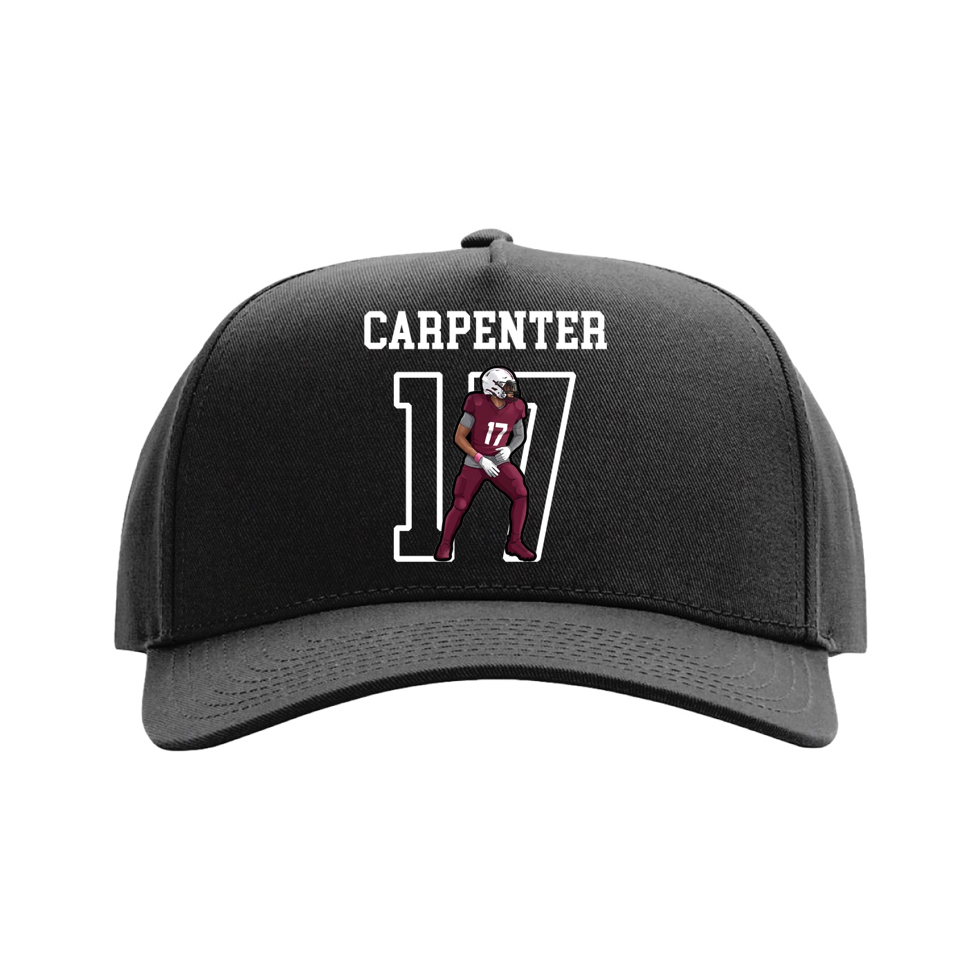 Full Fabric Five-Panel Champ Cap — Shirsey in Black