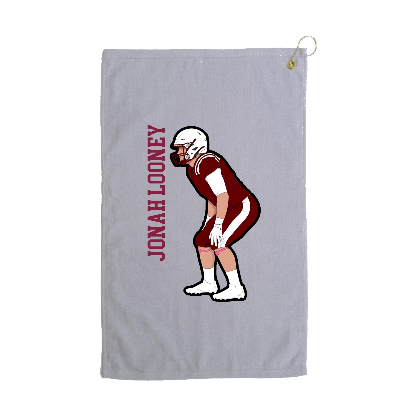 Golf Towel — Name Vertical in Grey