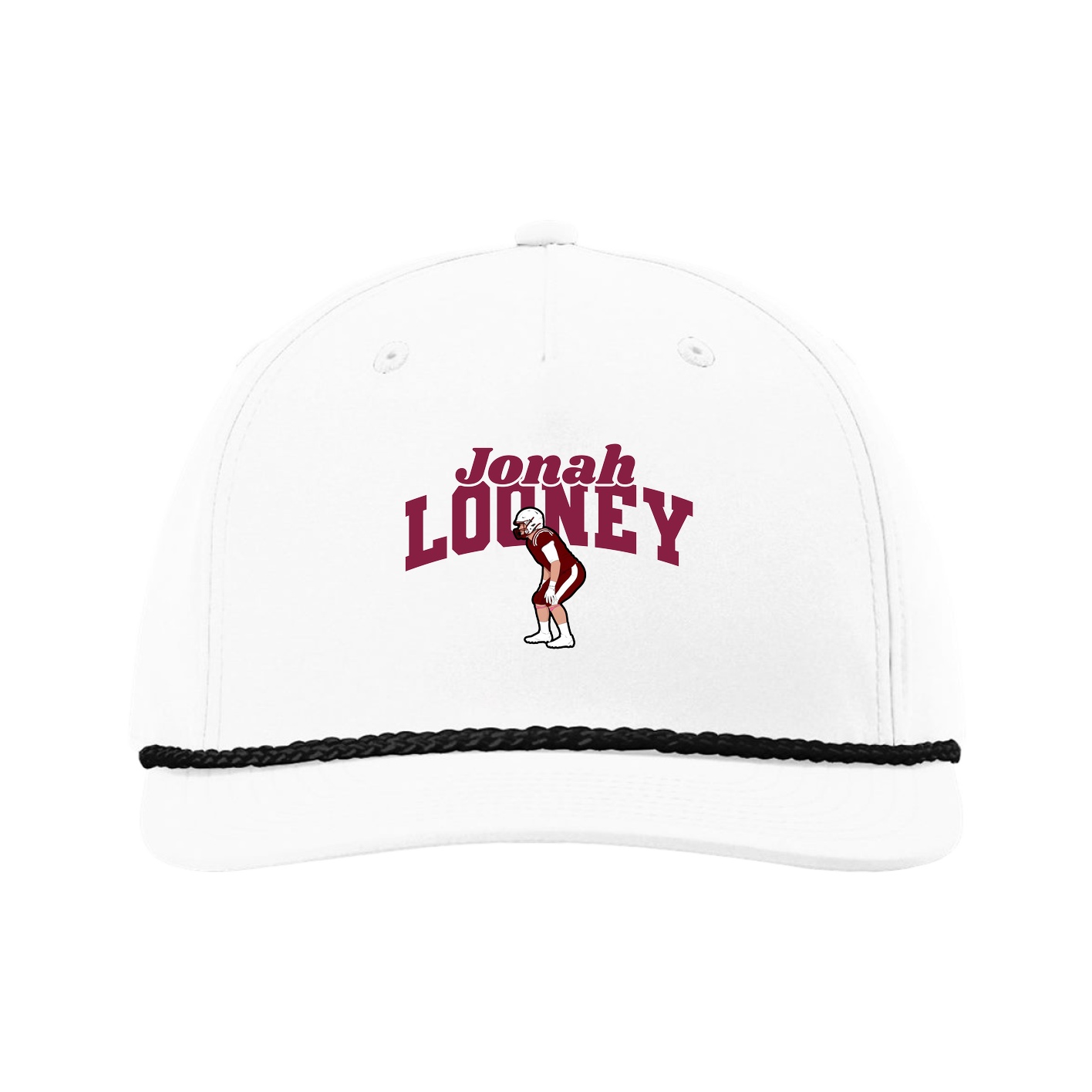 Five-Panel Classic Rope Cap — Signature Arch in White