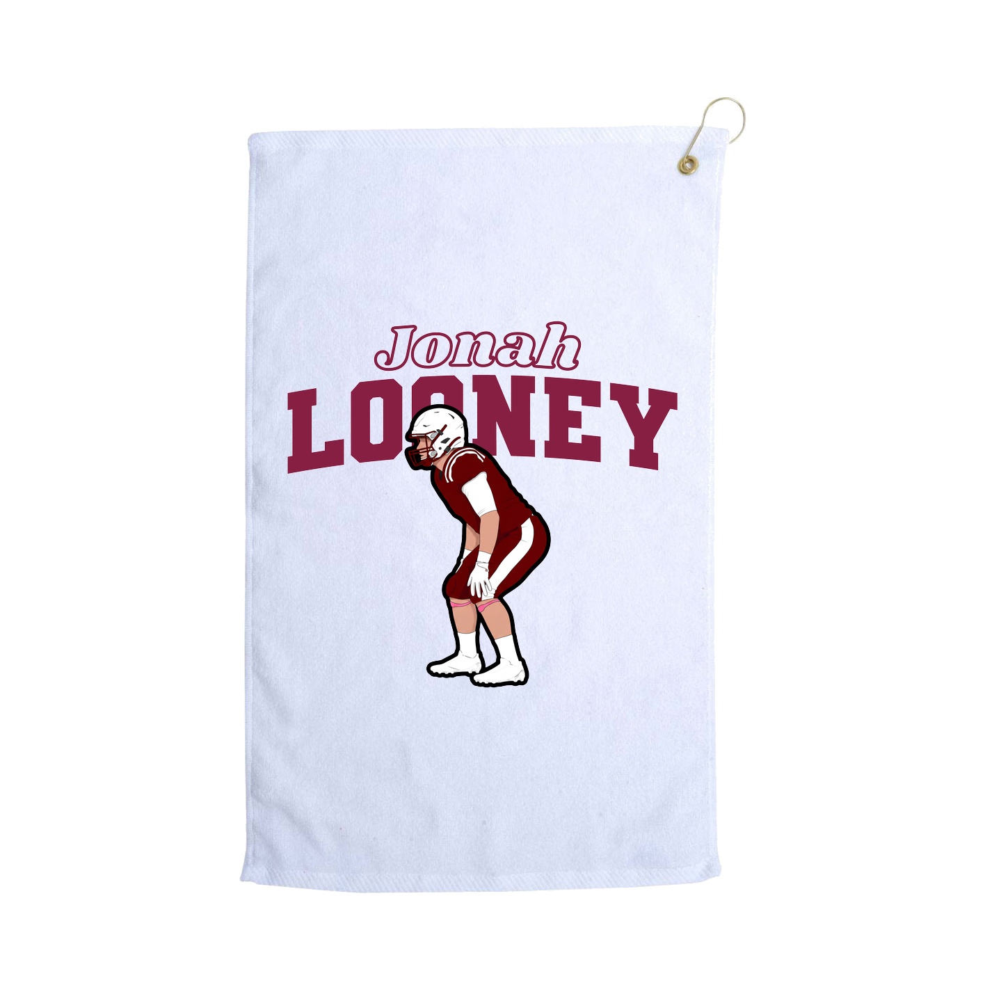 Golf Towel — Name Arch in White