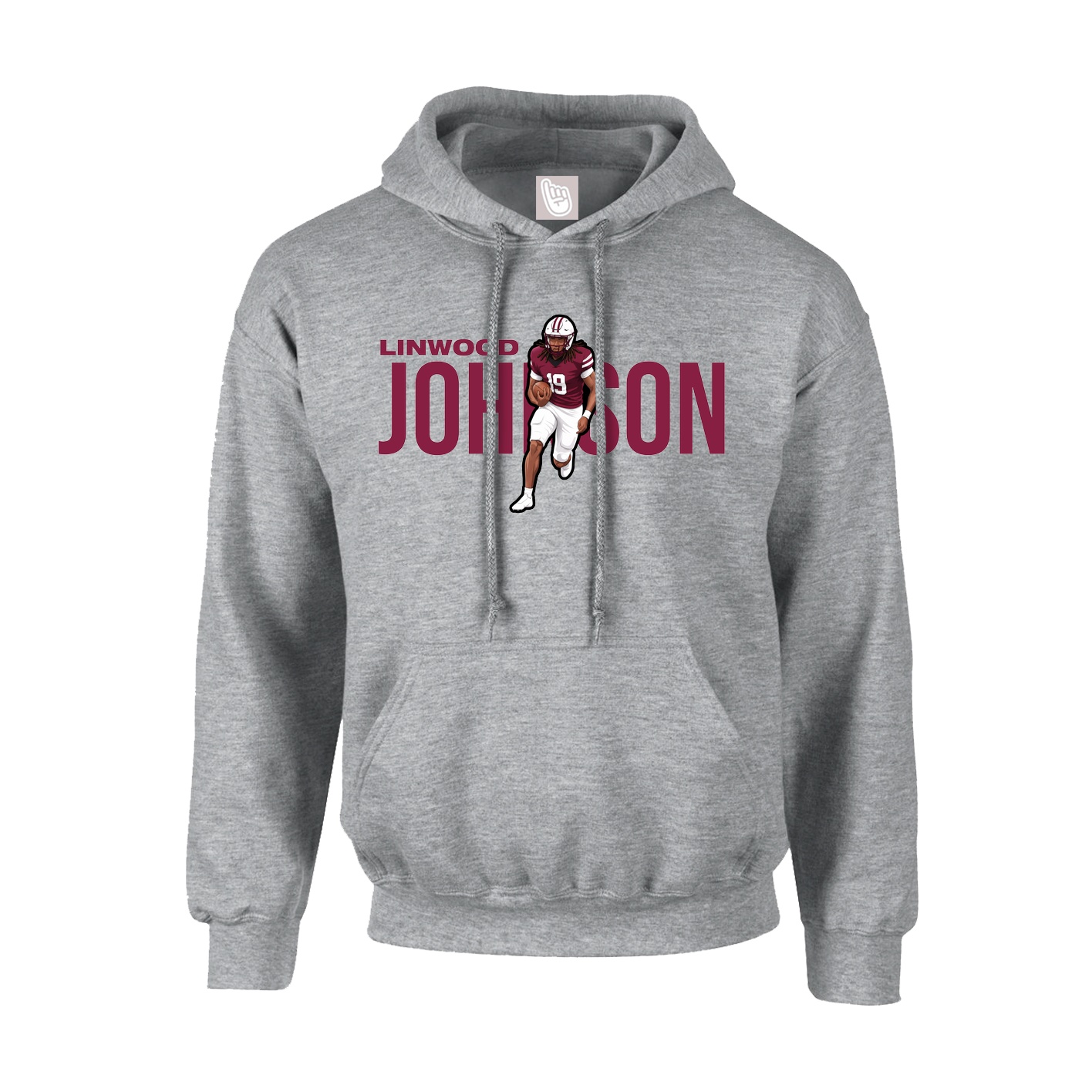 Hoodie — Player Name in Grey