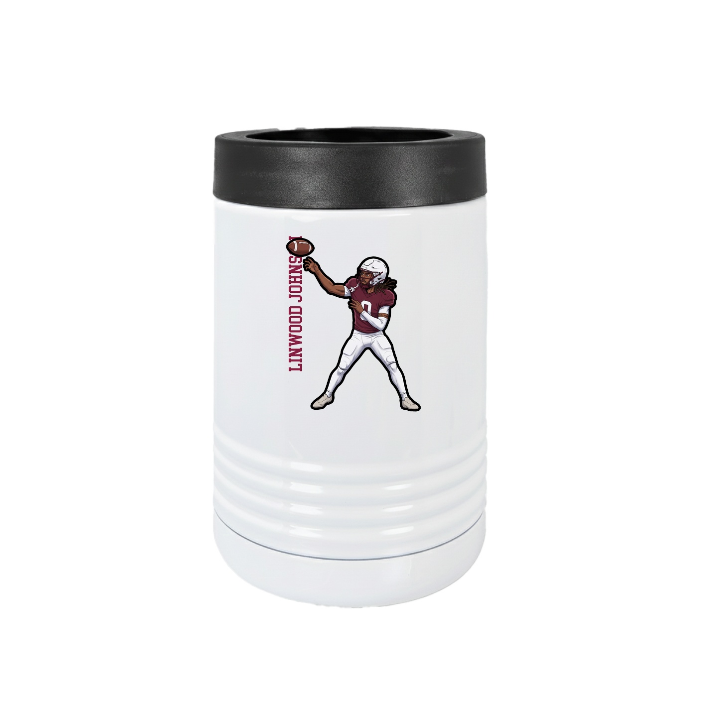 Beverage Holder — Name Vertical in White