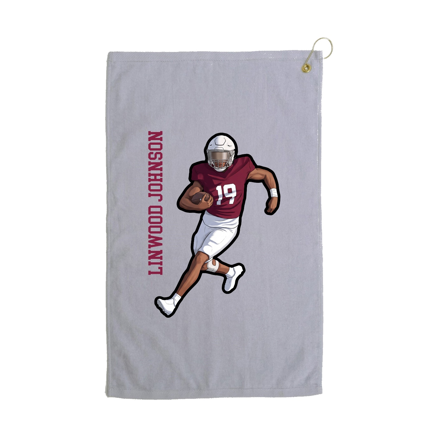 Golf Towel — Name Vertical in Grey