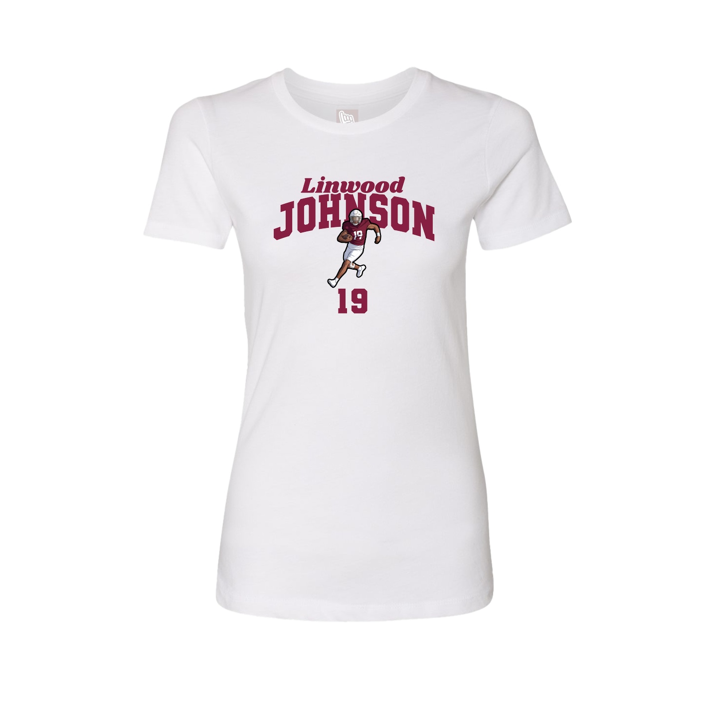 Fitted Women's Tee — Signature Arch in White