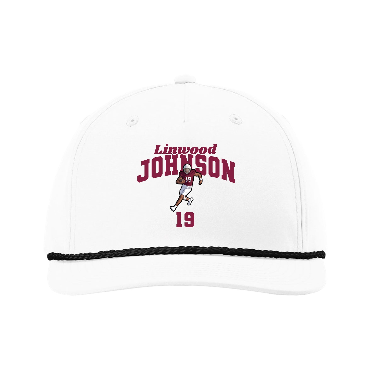 Five-Panel Classic Rope Cap — Signature Arch in White