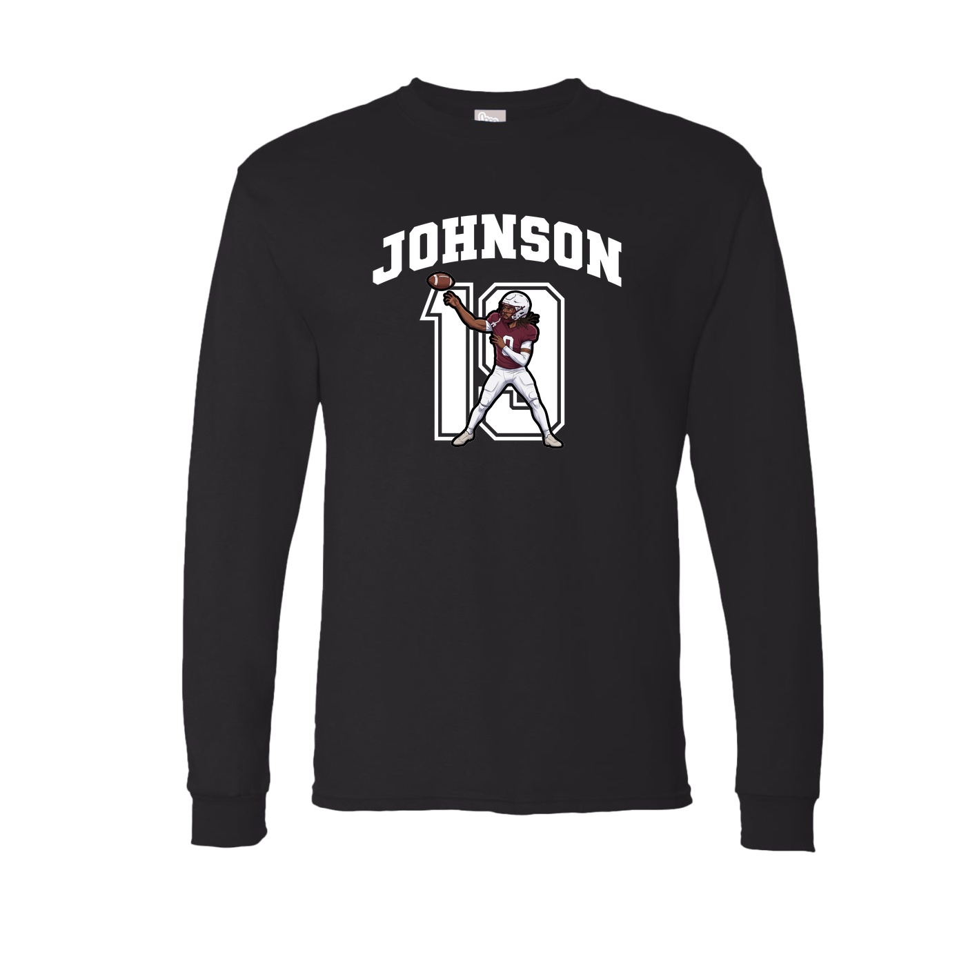 Long Sleeve Tee — Number in Black