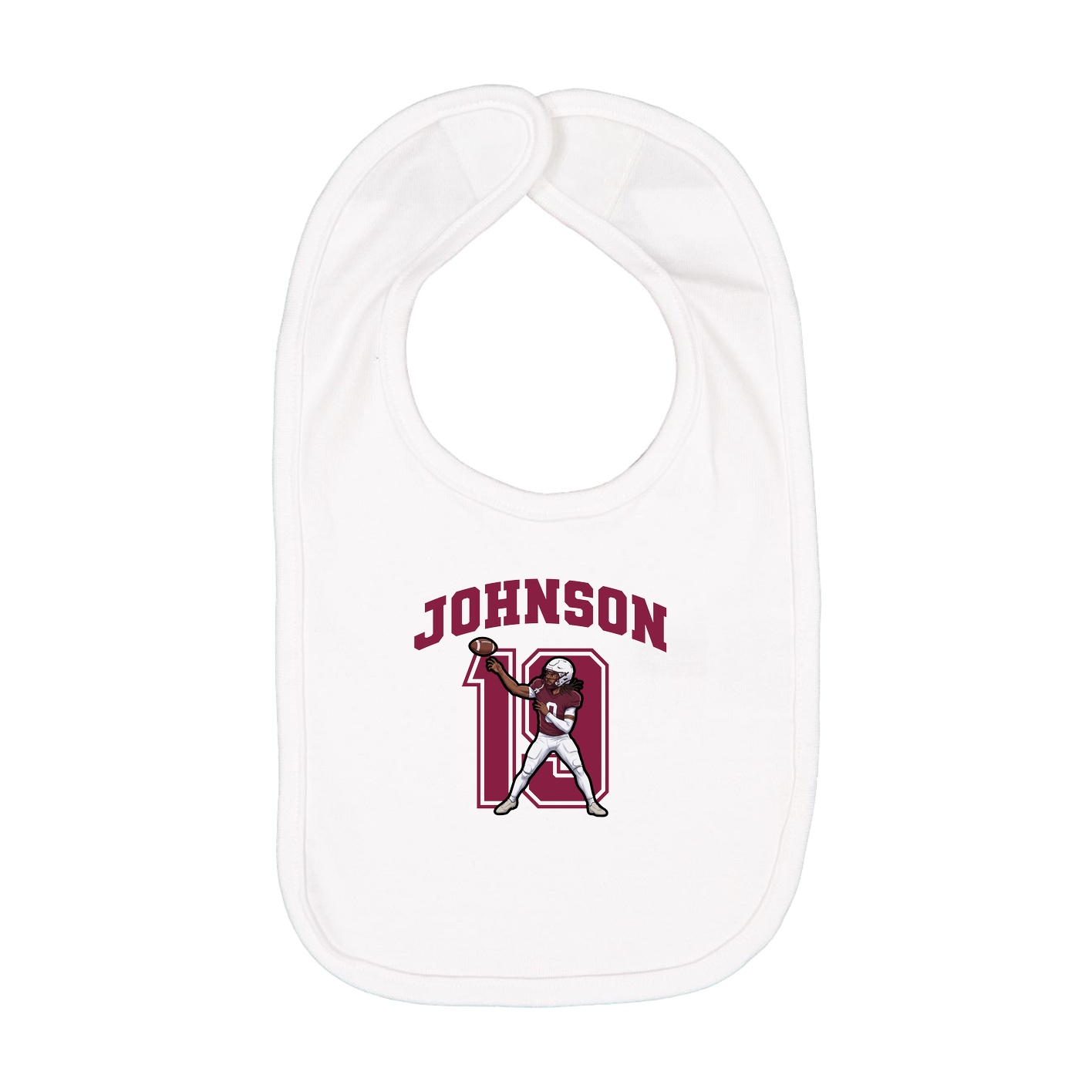 Infant Bib — Number in White