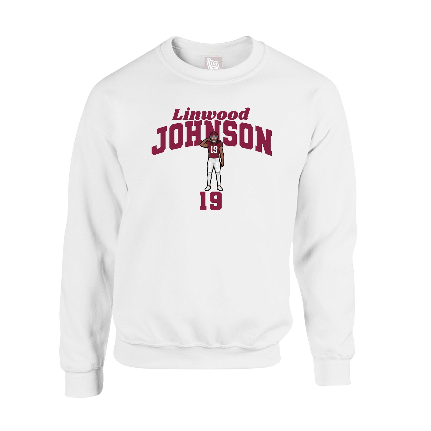 Fleece Crew — Signature Arch in White