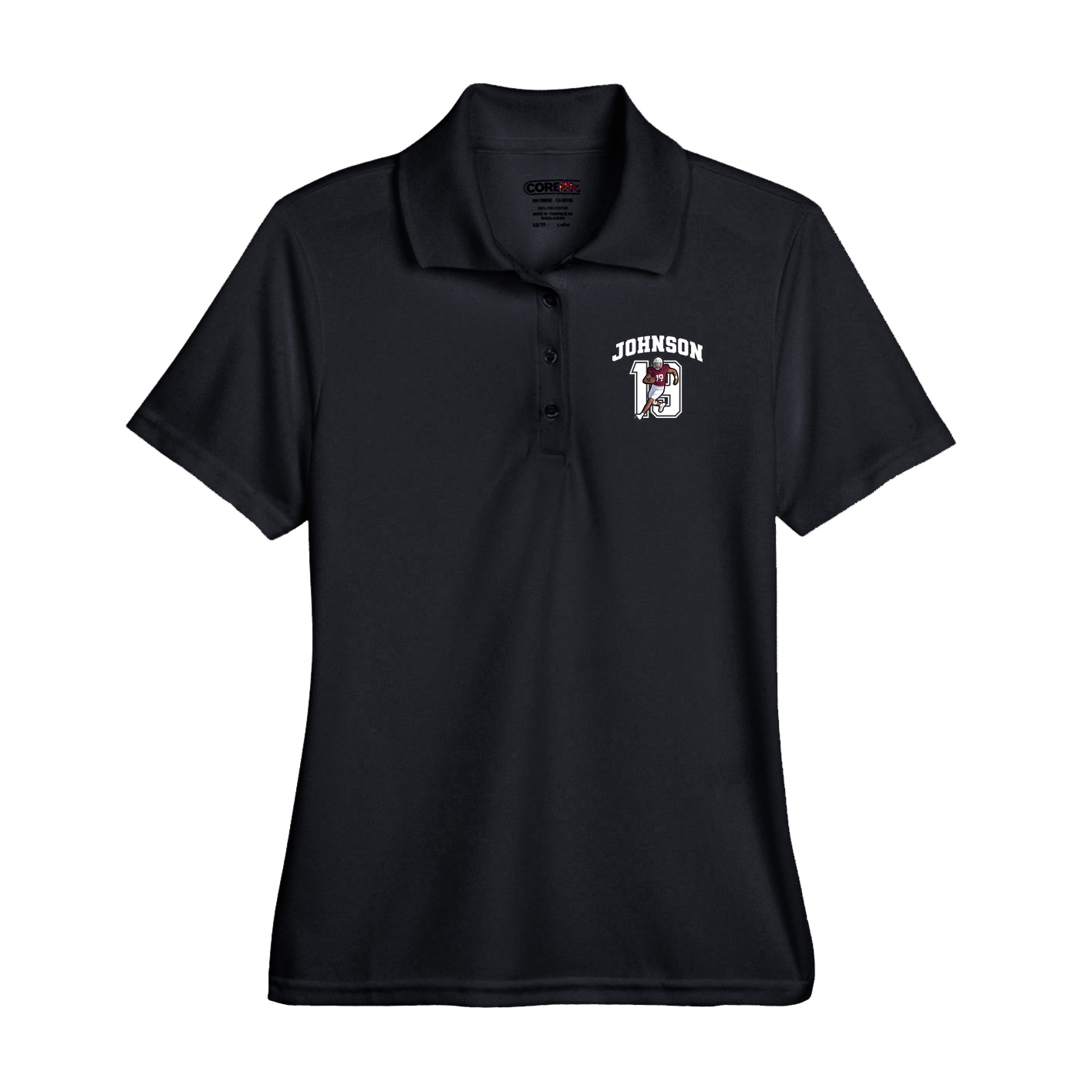 Performance Polo — Number in Black