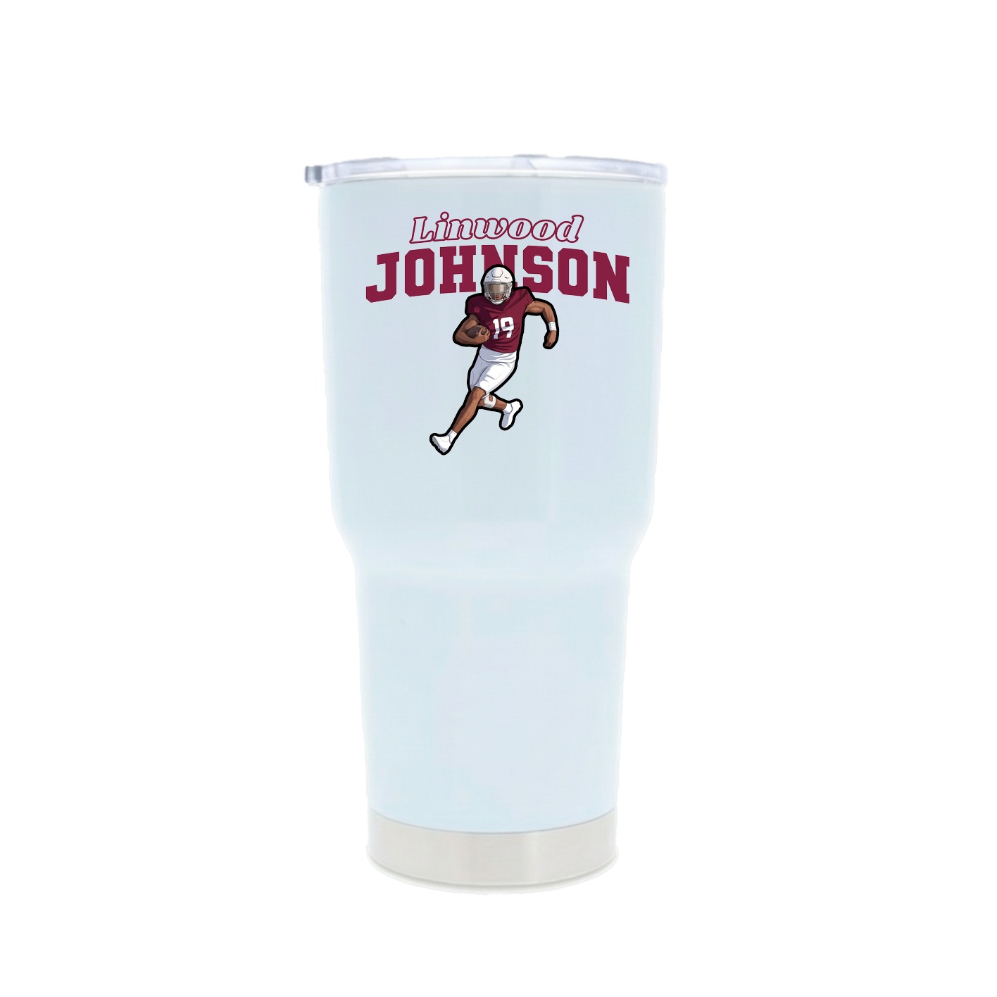 30oz Stainless Steel Tumbler — Name Arch in White