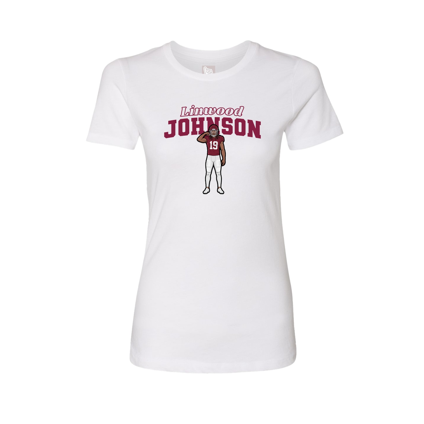 Fitted Women's Tee — Name Arch in White