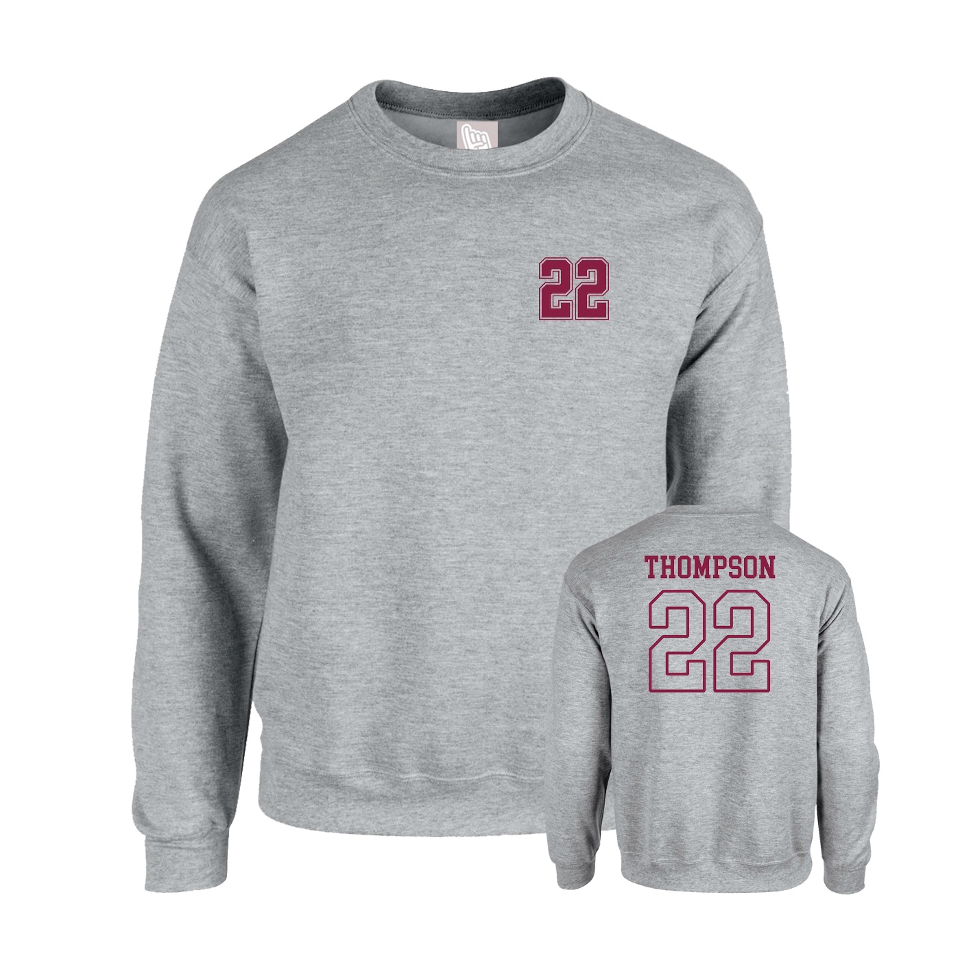 Fleece Crew — Chest Back in Grey