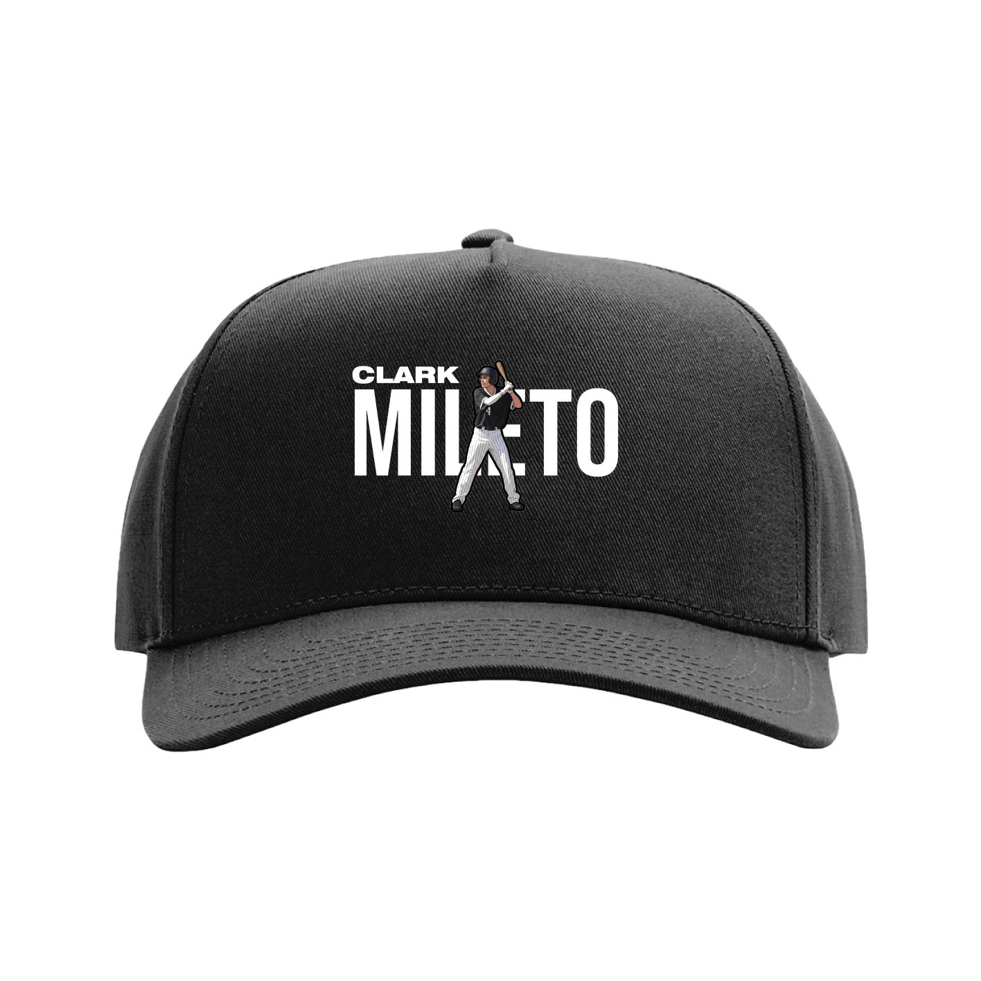 Full Fabric Five-Panel Champ Cap — Player Name in Black