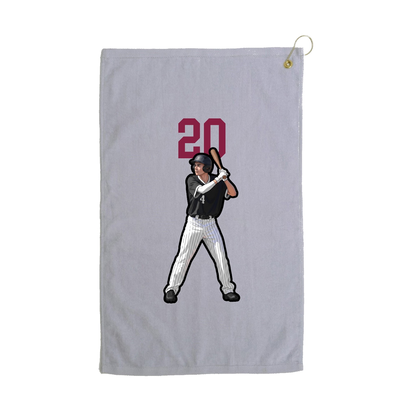 Golf Towel — Number Top in Grey
