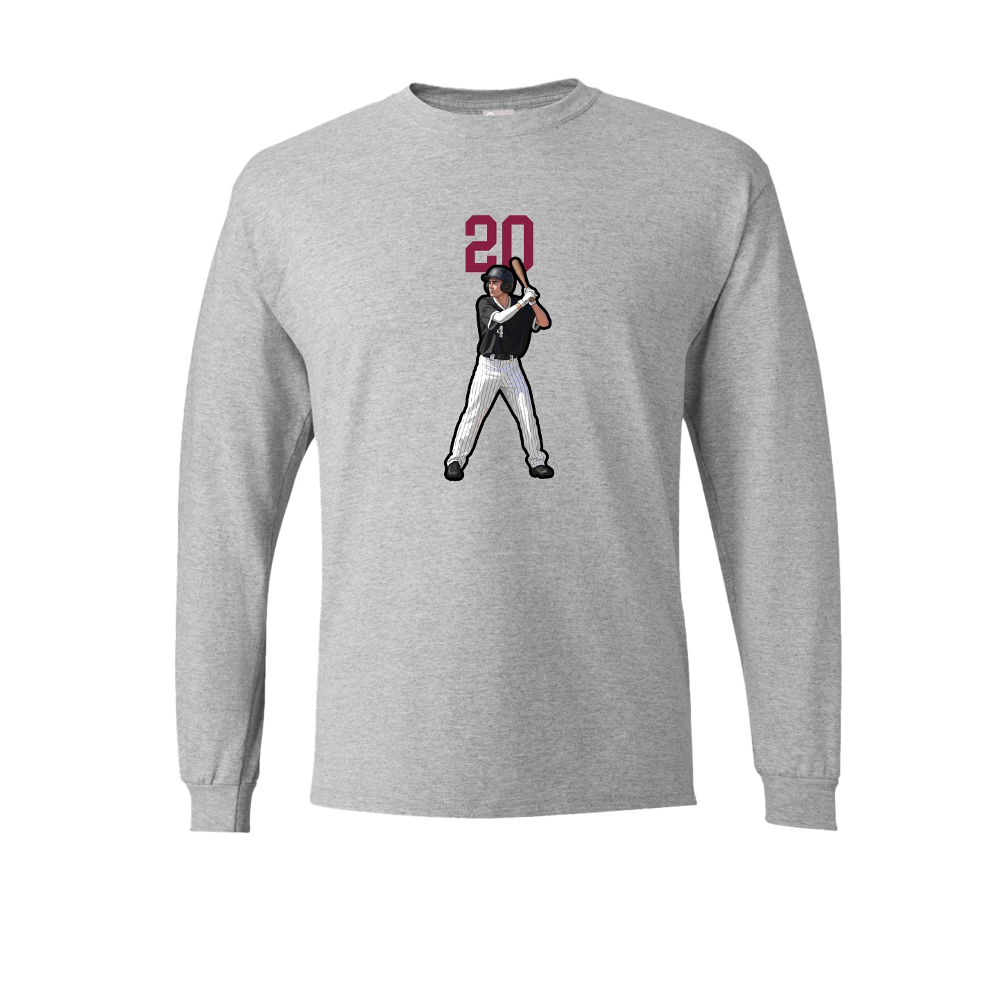 Long Sleeve Tee — Number Top in Grey